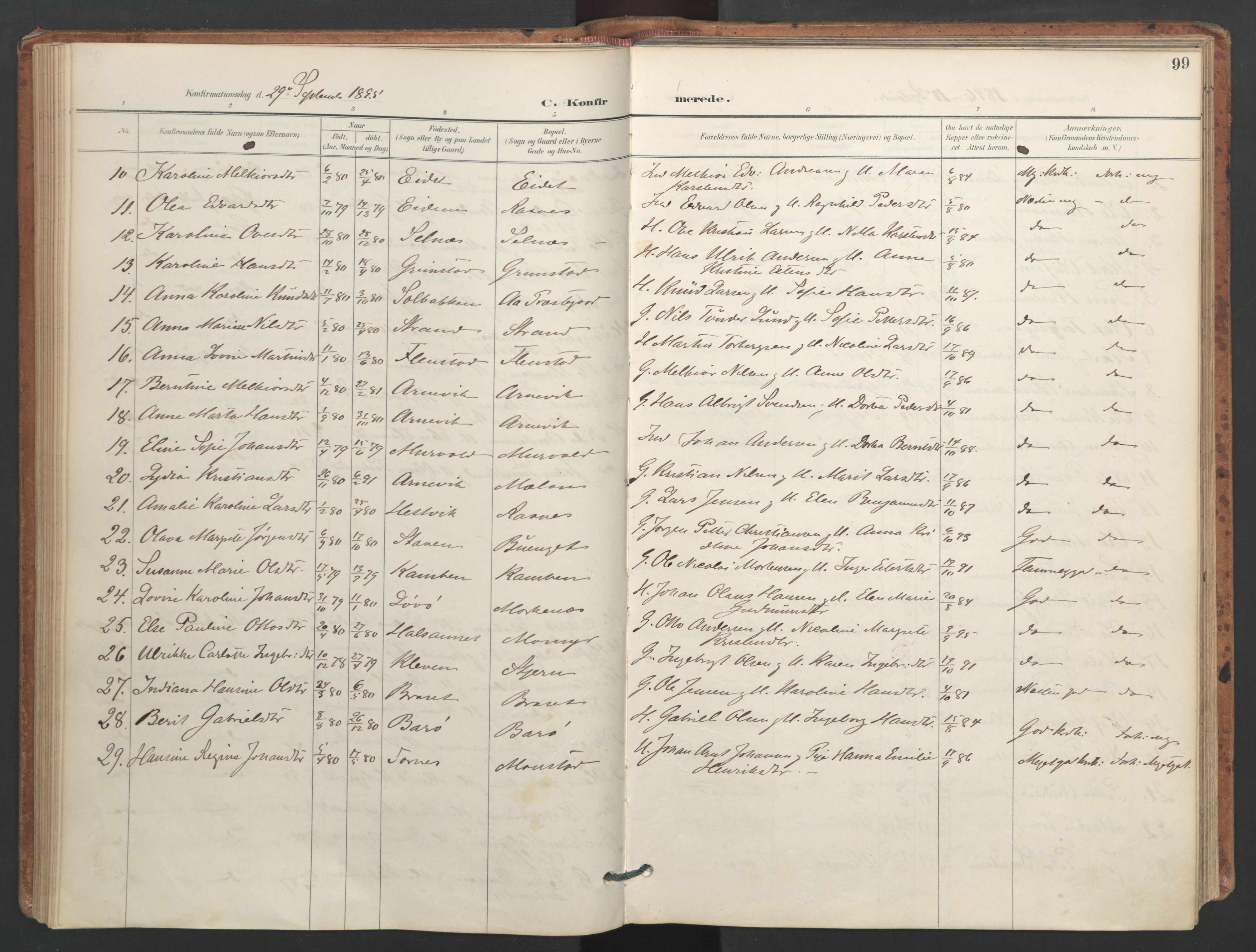 Ministerialprotokoller, klokkerbøker og fødselsregistre - Sør-Trøndelag, SAT/A-1456/655/L0681: Parish register (official) no. 655A10, 1895-1907, p. 99