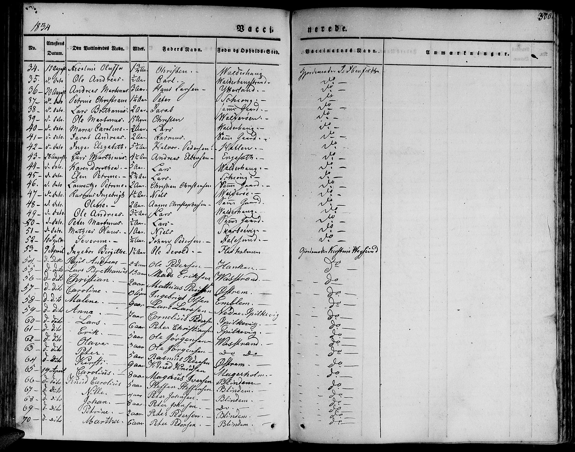 Ministerialprotokoller, klokkerbøker og fødselsregistre - Møre og Romsdal, AV/SAT-A-1454/528/L0395: Parish register (official) no. 528A06, 1828-1839, p. 300