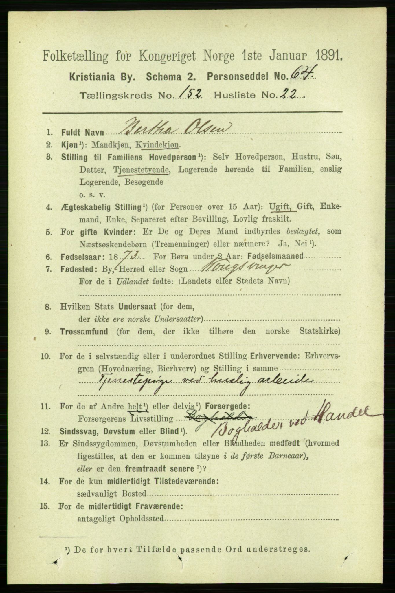RA, 1891 census for 0301 Kristiania, 1891, p. 85906