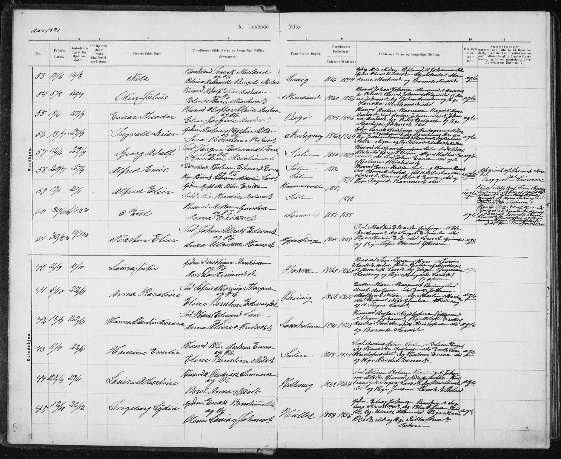 Ministerialprotokoller, klokkerbøker og fødselsregistre - Sør-Trøndelag, AV/SAT-A-1456/640/L0586: Parish register (copy) no. 640C03b, 1891-1908