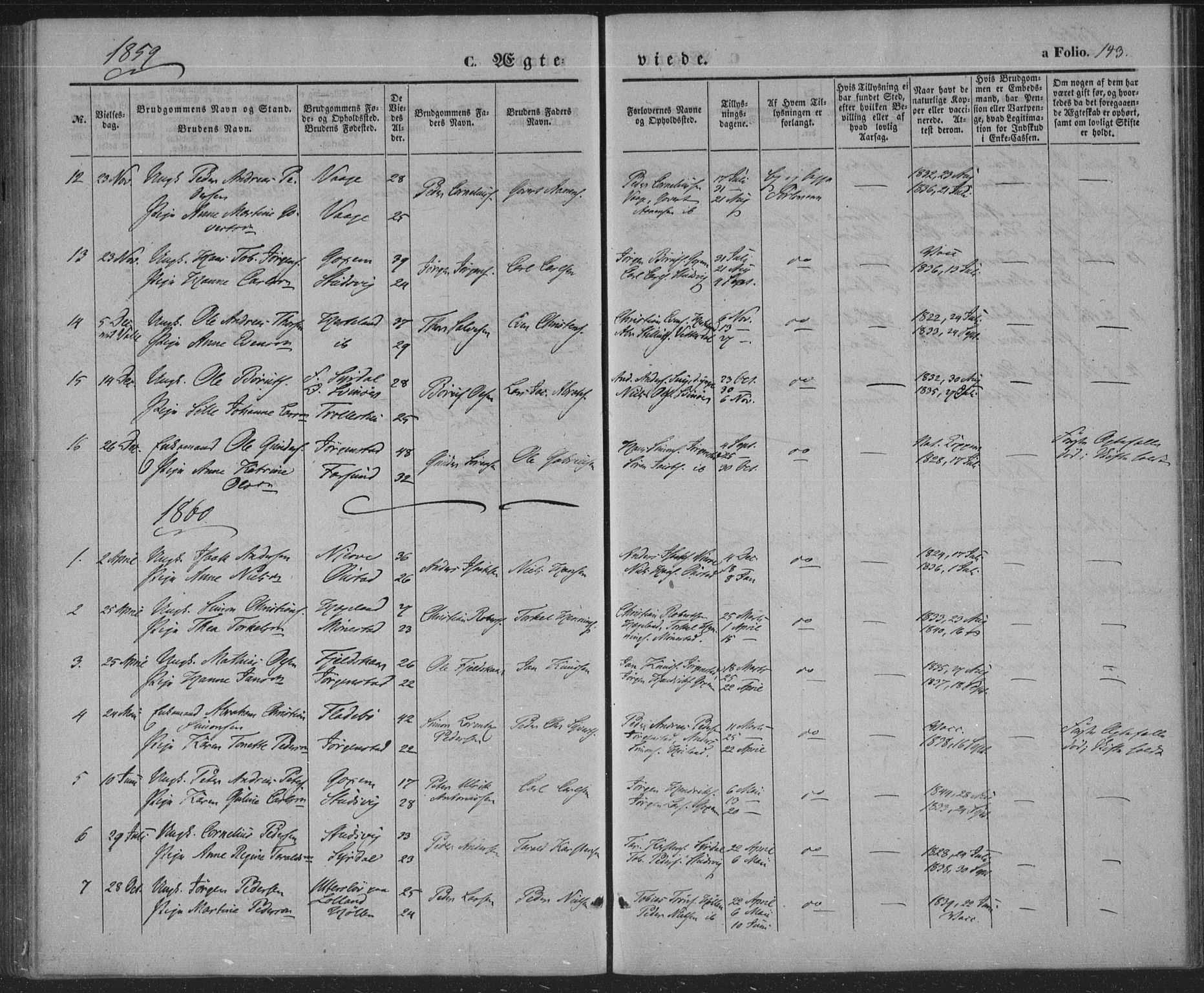 Sør-Audnedal sokneprestkontor, SAK/1111-0039/F/Fa/Faa/L0002: Parish register (official) no. A 2, 1848-1867, p. 143