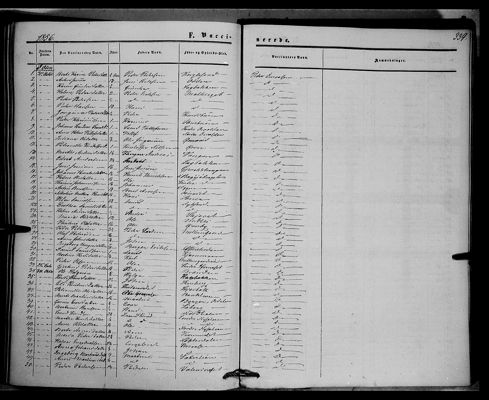 Trysil prestekontor, AV/SAH-PREST-046/H/Ha/Haa/L0005: Parish register (official) no. 5, 1851-1865, p. 339