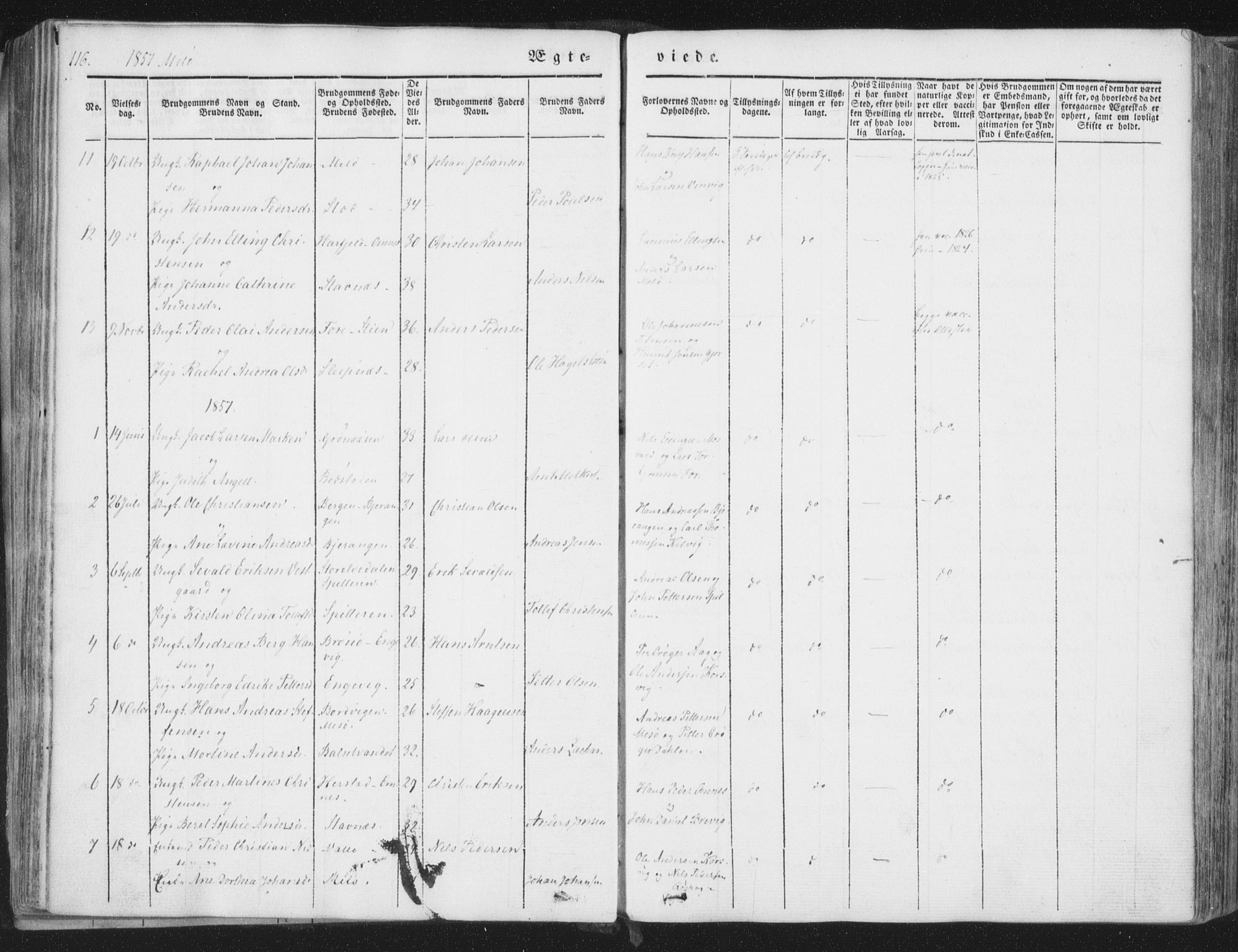 Ministerialprotokoller, klokkerbøker og fødselsregistre - Nordland, AV/SAT-A-1459/841/L0604: Parish register (official) no. 841A09 /2, 1845-1862, p. 116