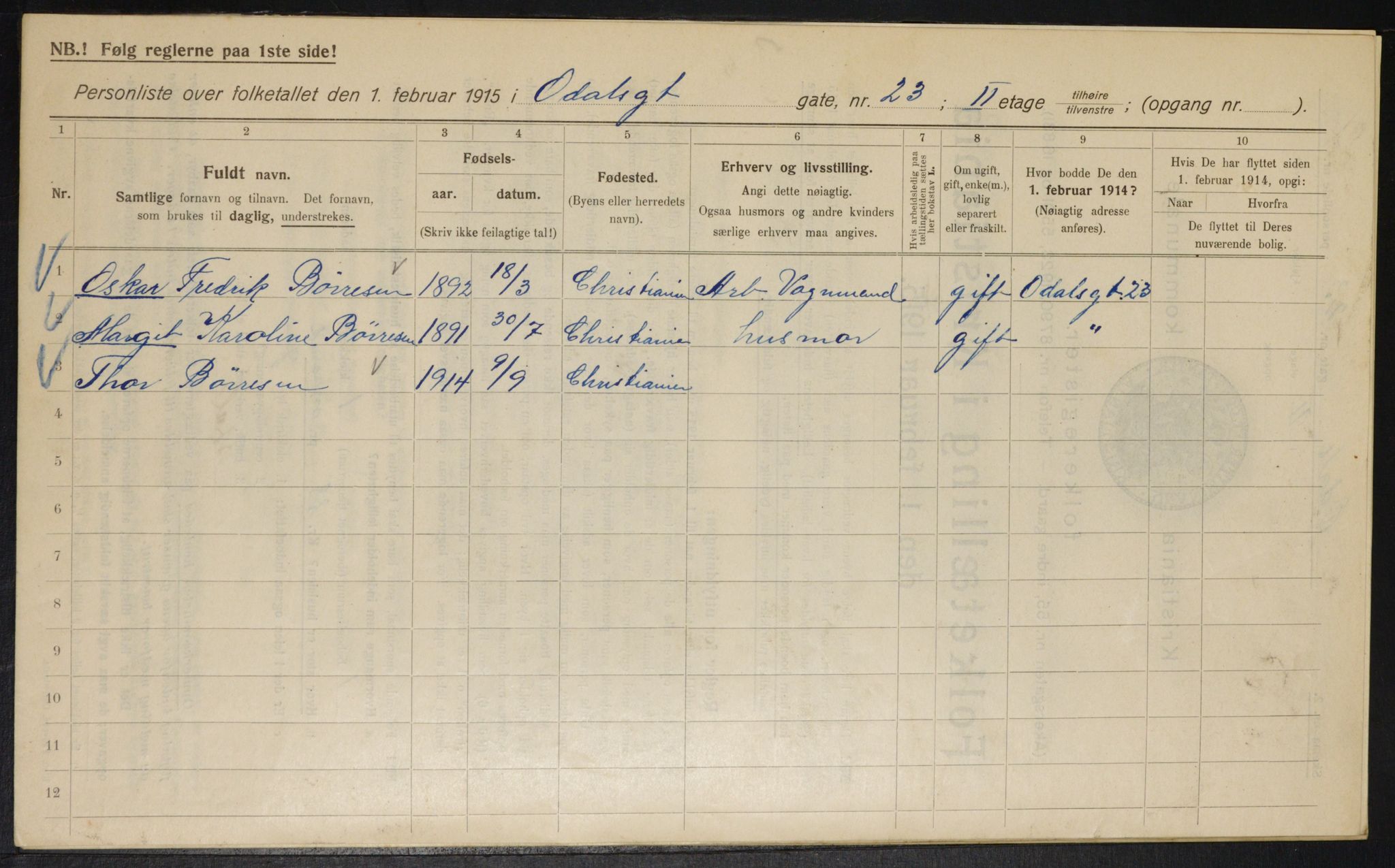 OBA, Municipal Census 1915 for Kristiania, 1915, p. 73838