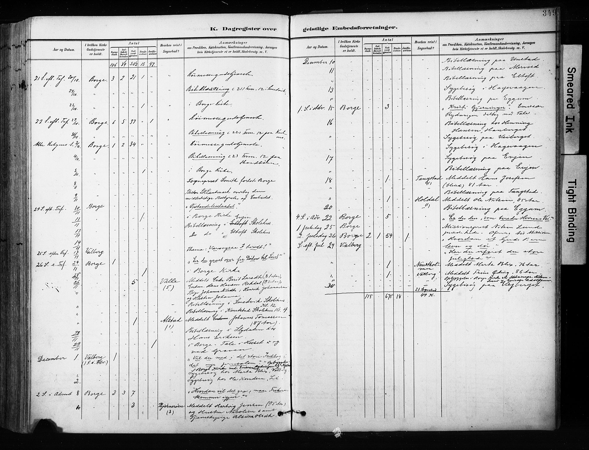 Ministerialprotokoller, klokkerbøker og fødselsregistre - Nordland, AV/SAT-A-1459/880/L1134: Parish register (official) no. 880A08, 1899-1908, p. 349