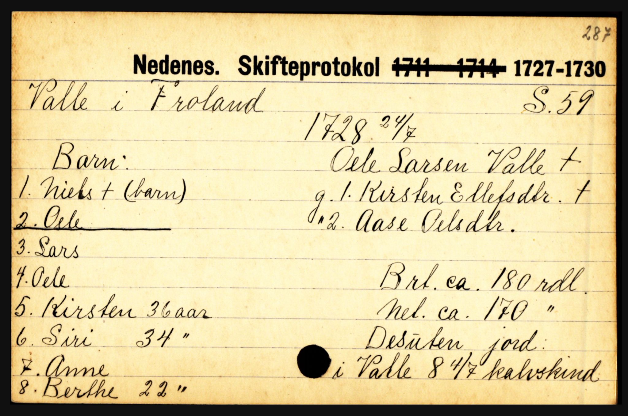 Nedenes sorenskriveri før 1824, AV/SAK-1221-0007/H, p. 32371