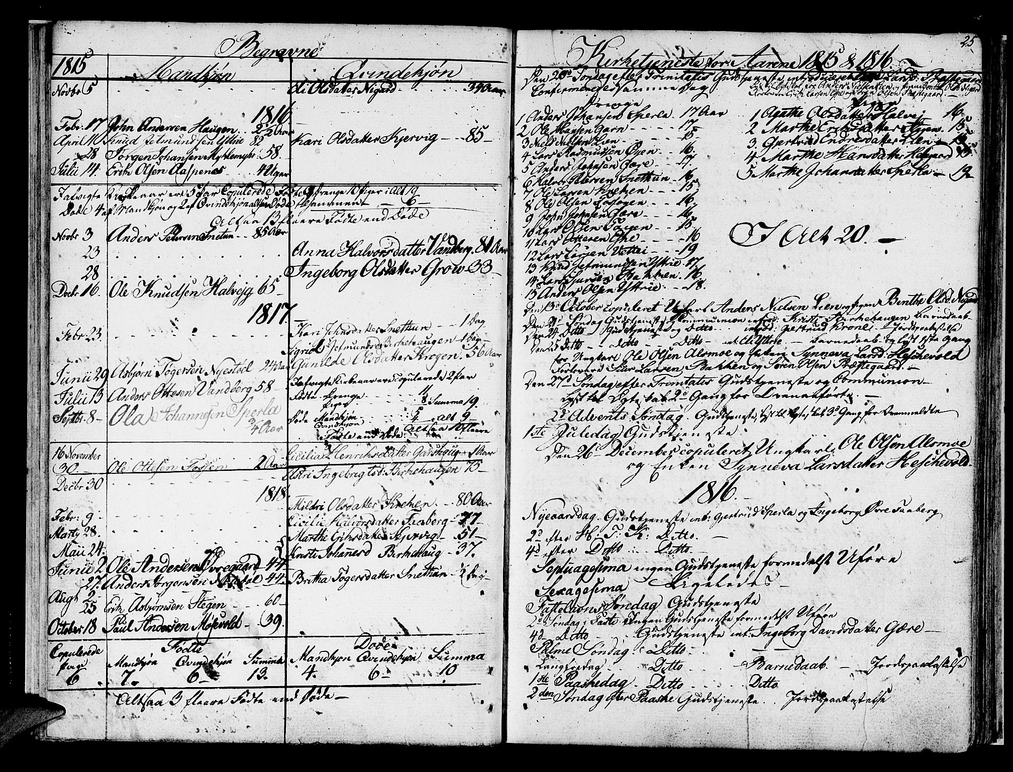 Jostedal sokneprestembete, AV/SAB-A-80601/H/Haa/Haaa/L0003: Parish register (official) no. A 3, 1807-1837, p. 25