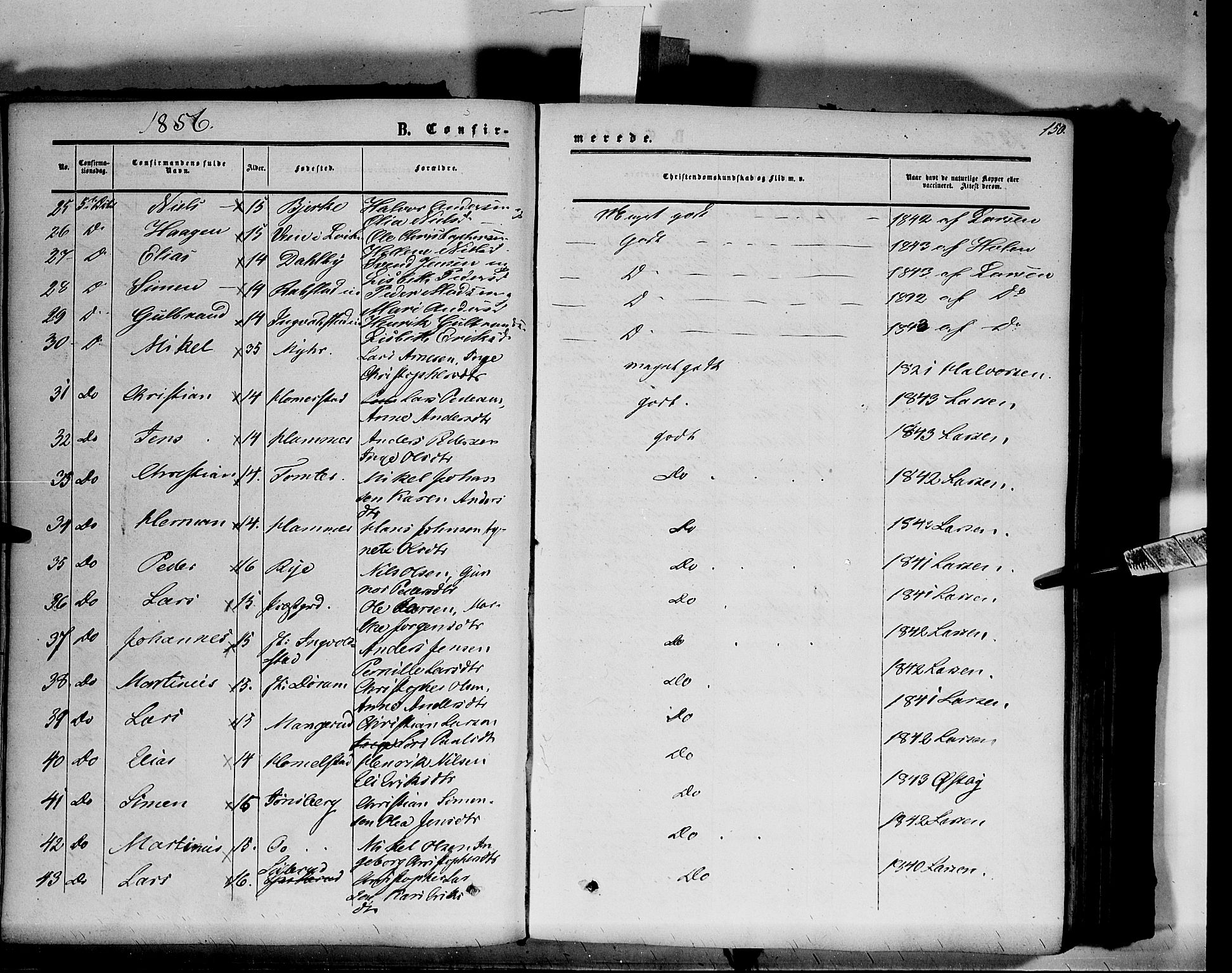 Vang prestekontor, Hedmark, AV/SAH-PREST-008/H/Ha/Haa/L0012: Parish register (official) no. 12, 1855-1870, p. 150