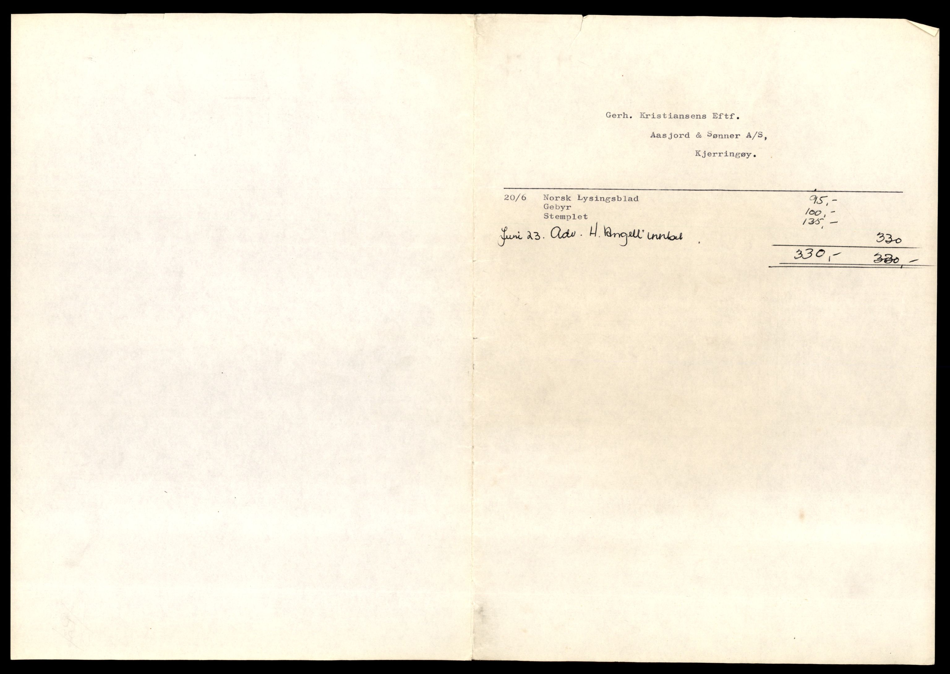 Bodø sorenskriveri, AV/SAT-A-0022/3/J/Jc/Jca/L0008: Registreringsmeldinger - Salten, 1955-1967, p. 1