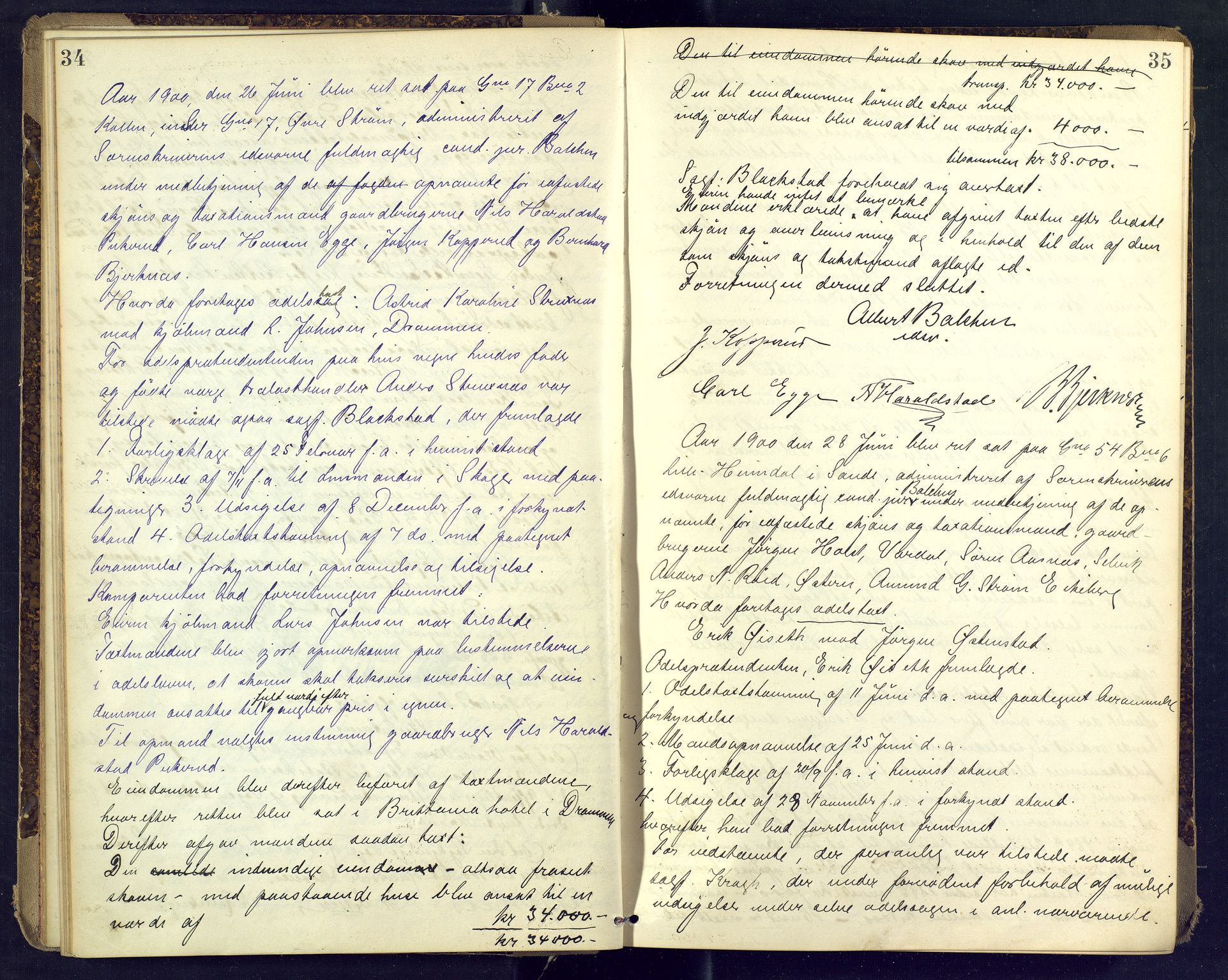 Nordre Jarlsberg sorenskriveri, AV/SAKO-A-80/F/Fb/Fba/L0030: Ekstrarettsprotokoll, 1899-1904, p. 34-35