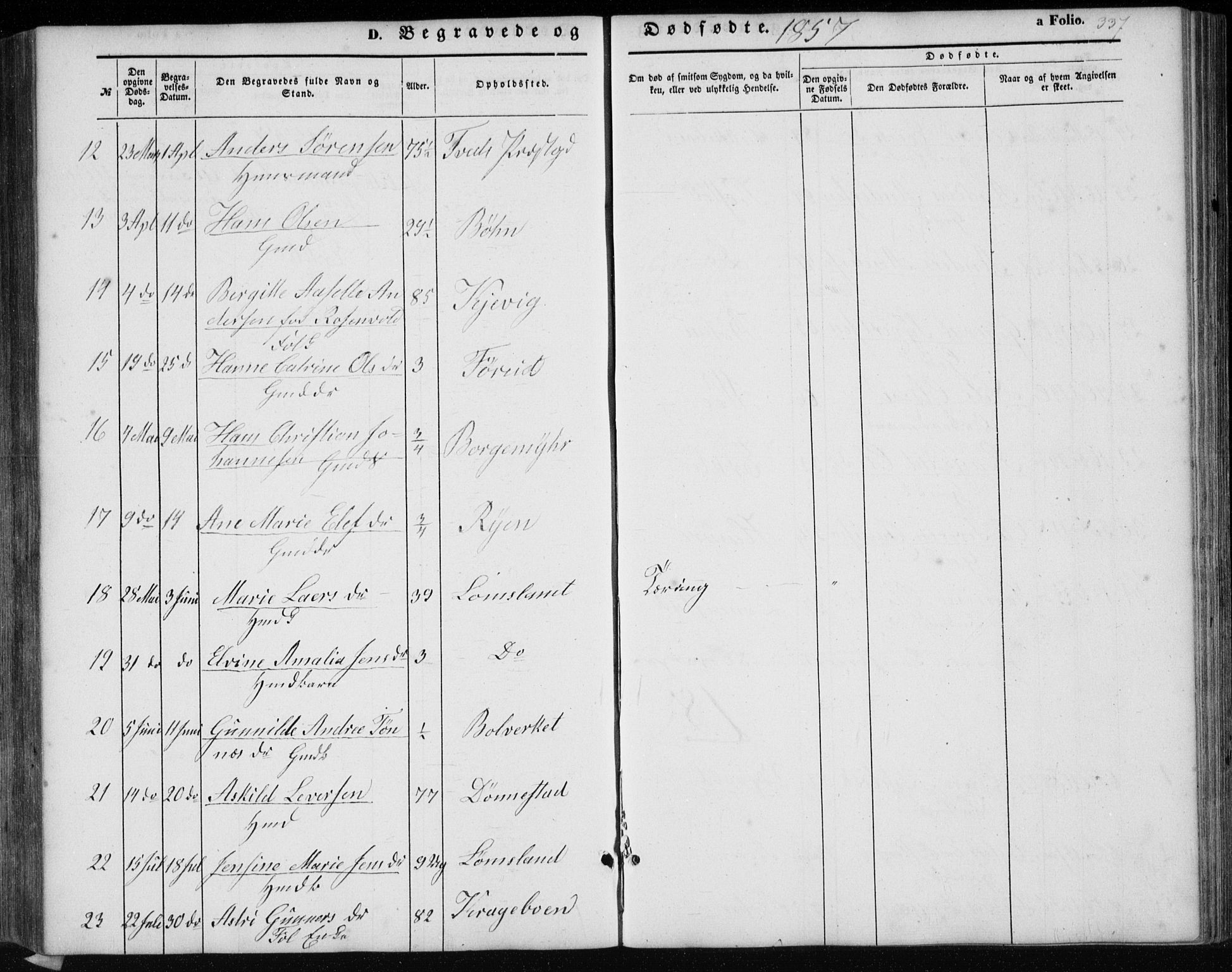 Tveit sokneprestkontor, AV/SAK-1111-0043/F/Fb/L0003: Parish register (copy) no. B 3, 1854-1886, p. 337