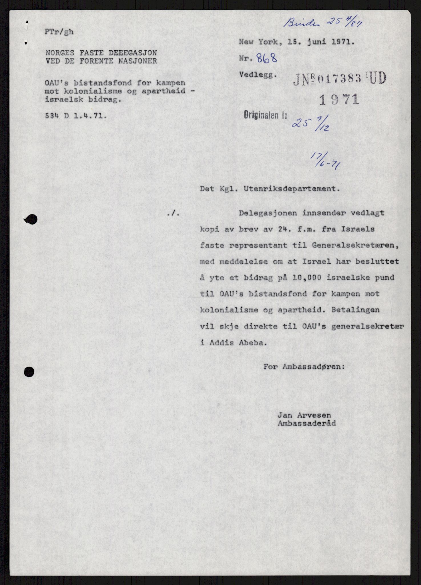 Utenriksdepartementet, hovedarkiv, AV/RA-S-6794/D/Db/Dba/L0776/0003: Verdenspolitikk. Fremmede staters politikk (G.L.) / Israel: Politikk (2 mapper), 1970-1972, p. 158