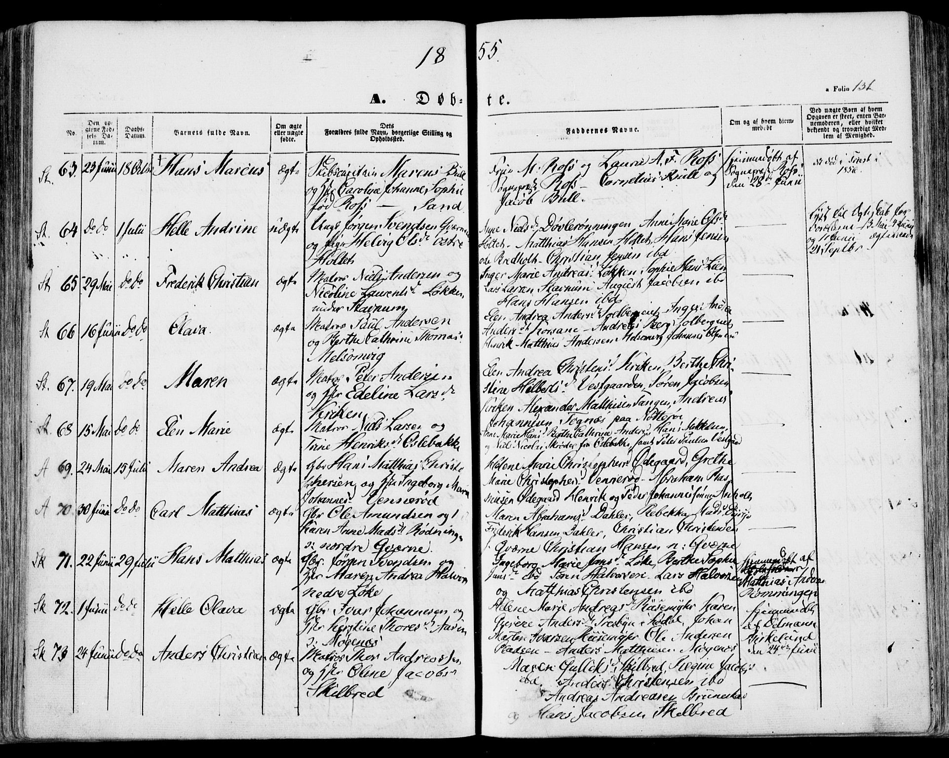 Stokke kirkebøker, AV/SAKO-A-320/F/Fa/L0007: Parish register (official) no. I 7, 1844-1857, p. 131