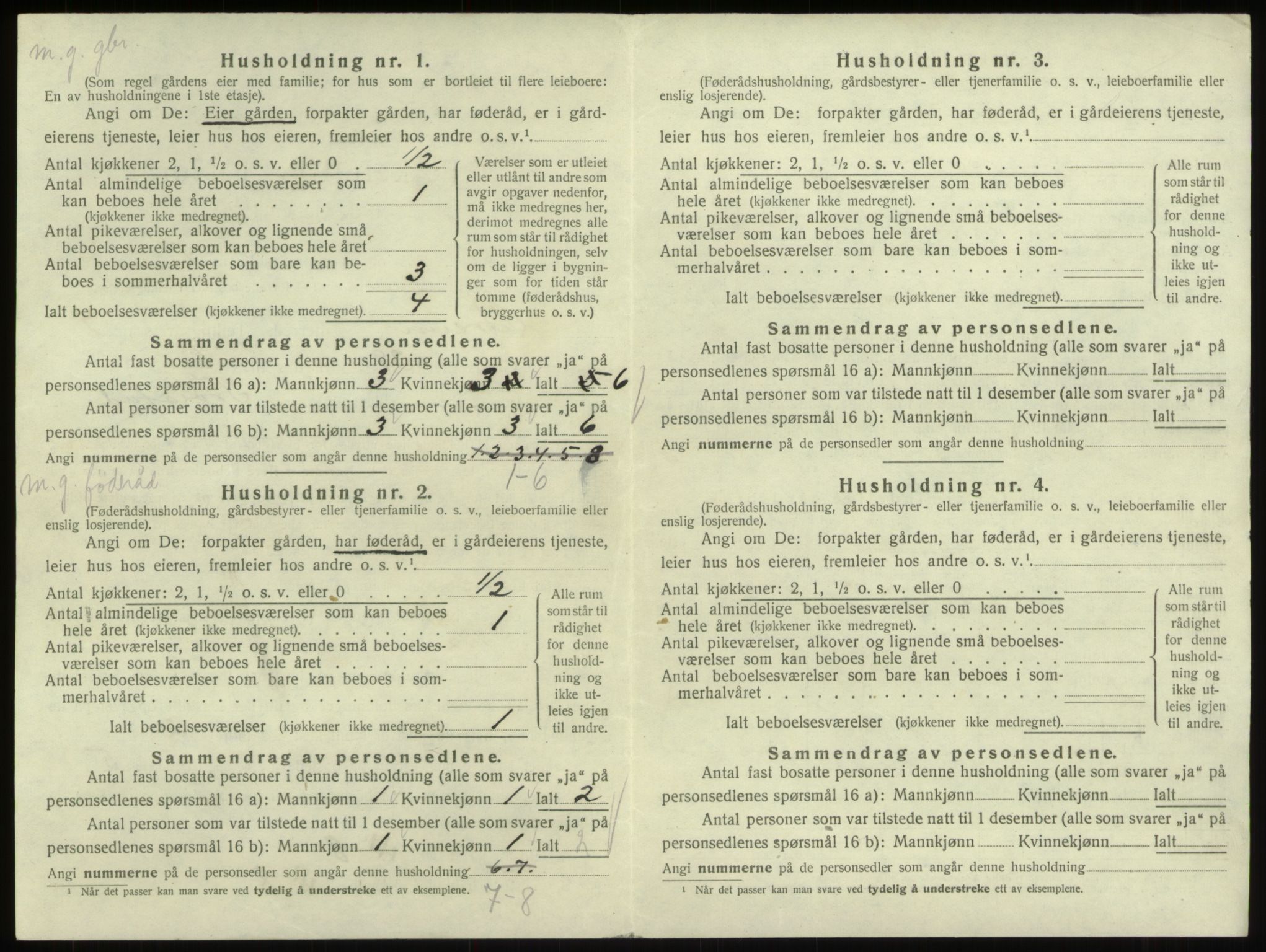 SAB, 1920 census for Breim, 1920, p. 518