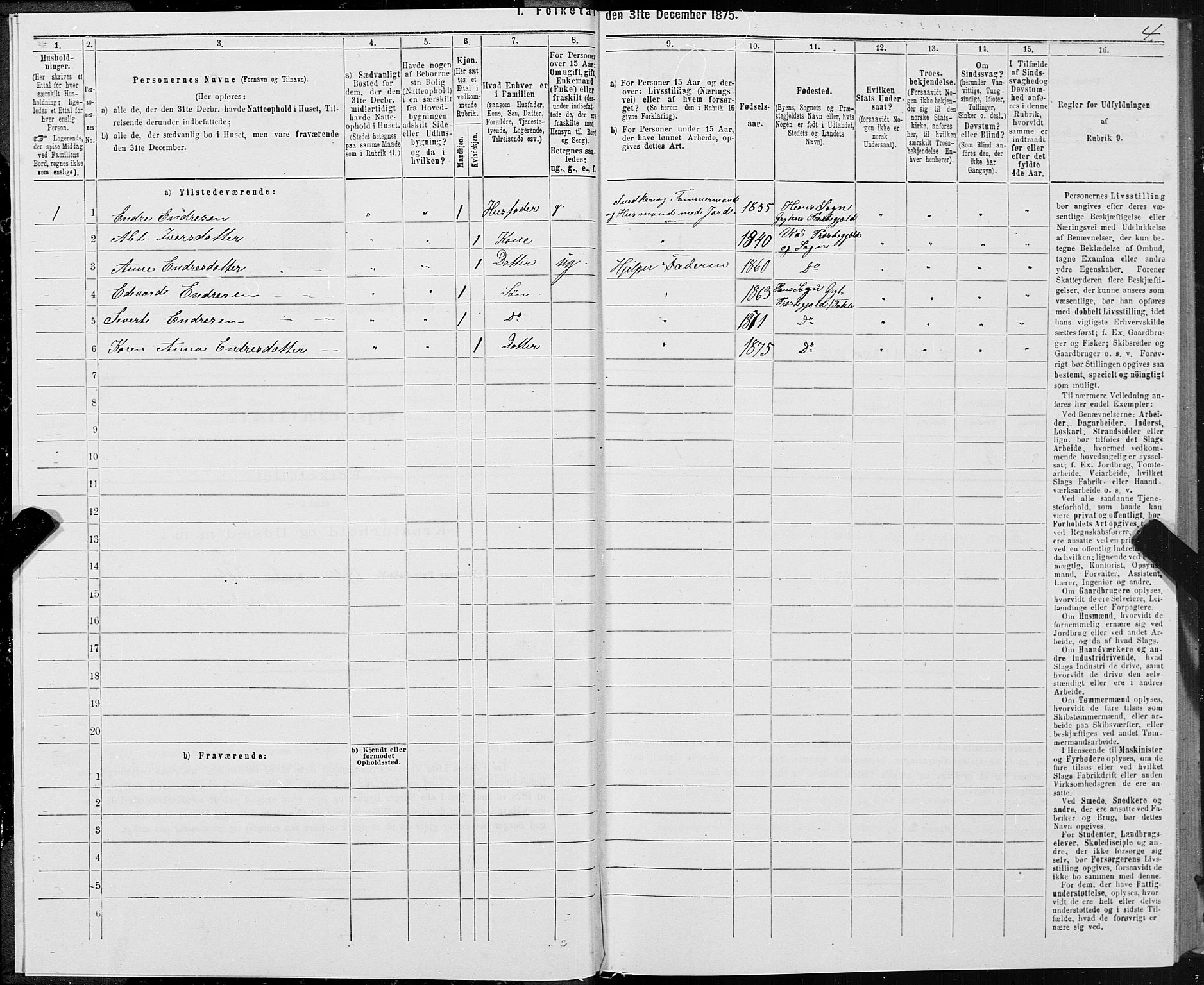 SAT, 1875 census for 1539P Grytten, 1875, p. 3004