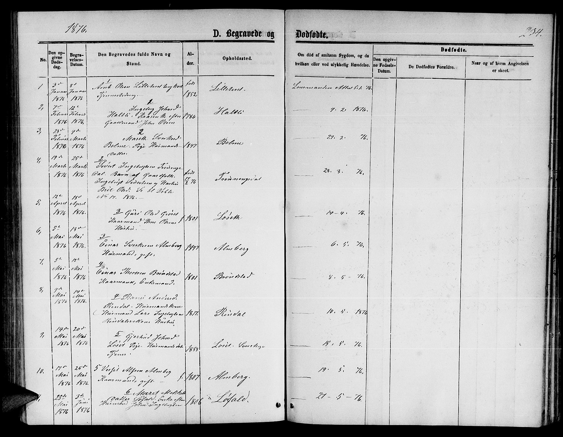 Ministerialprotokoller, klokkerbøker og fødselsregistre - Møre og Romsdal, AV/SAT-A-1454/598/L1076: Parish register (copy) no. 598C01, 1867-1878, p. 234