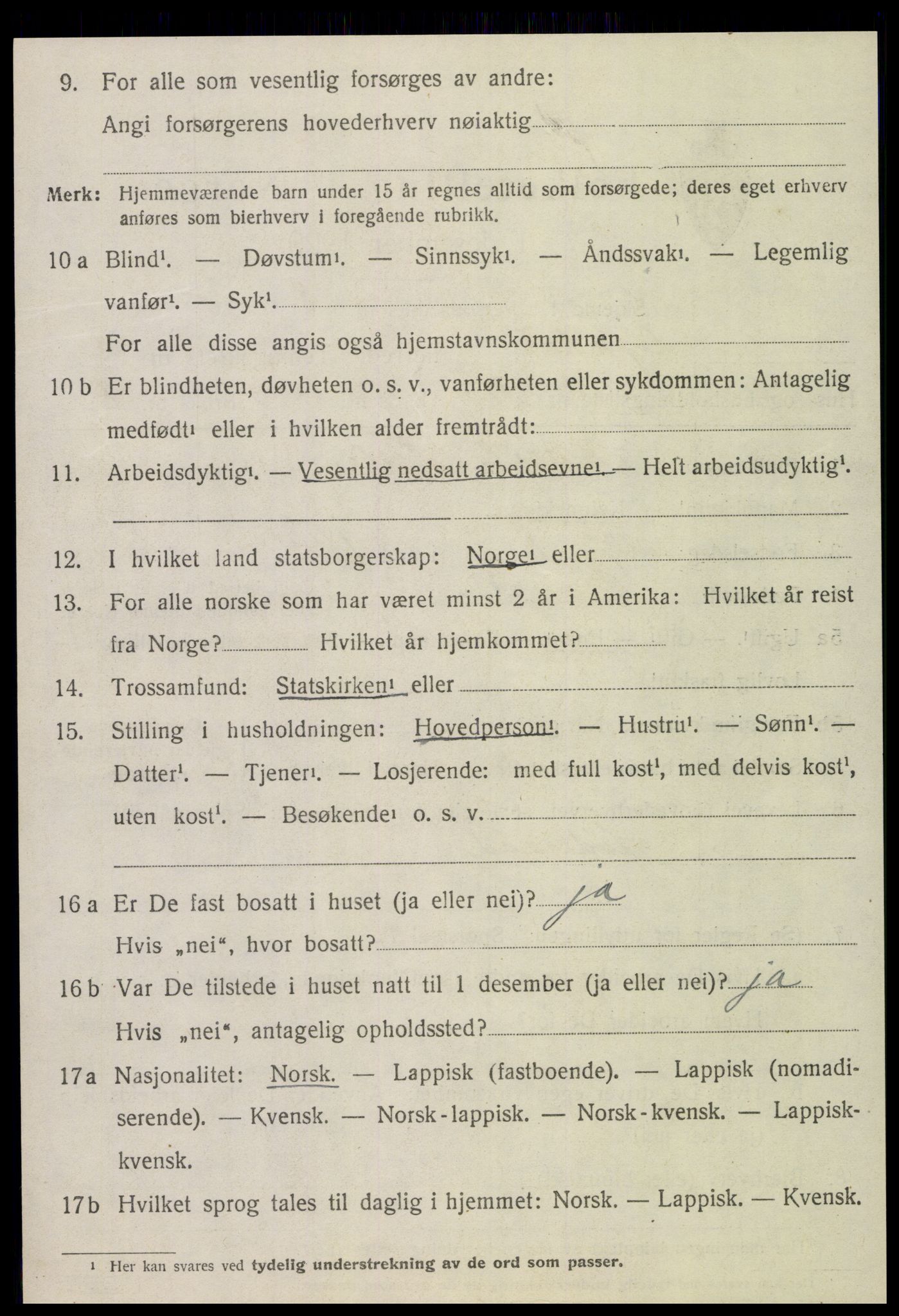 SAT, 1920 census for Ogndal, 1920, p. 2646