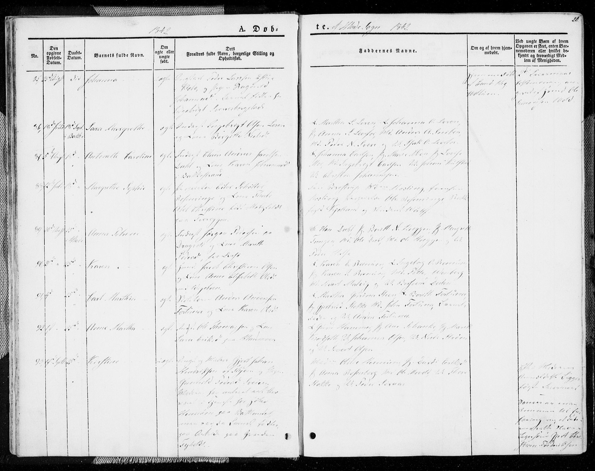 Ministerialprotokoller, klokkerbøker og fødselsregistre - Sør-Trøndelag, AV/SAT-A-1456/606/L0290: Parish register (official) no. 606A05, 1841-1847, p. 20