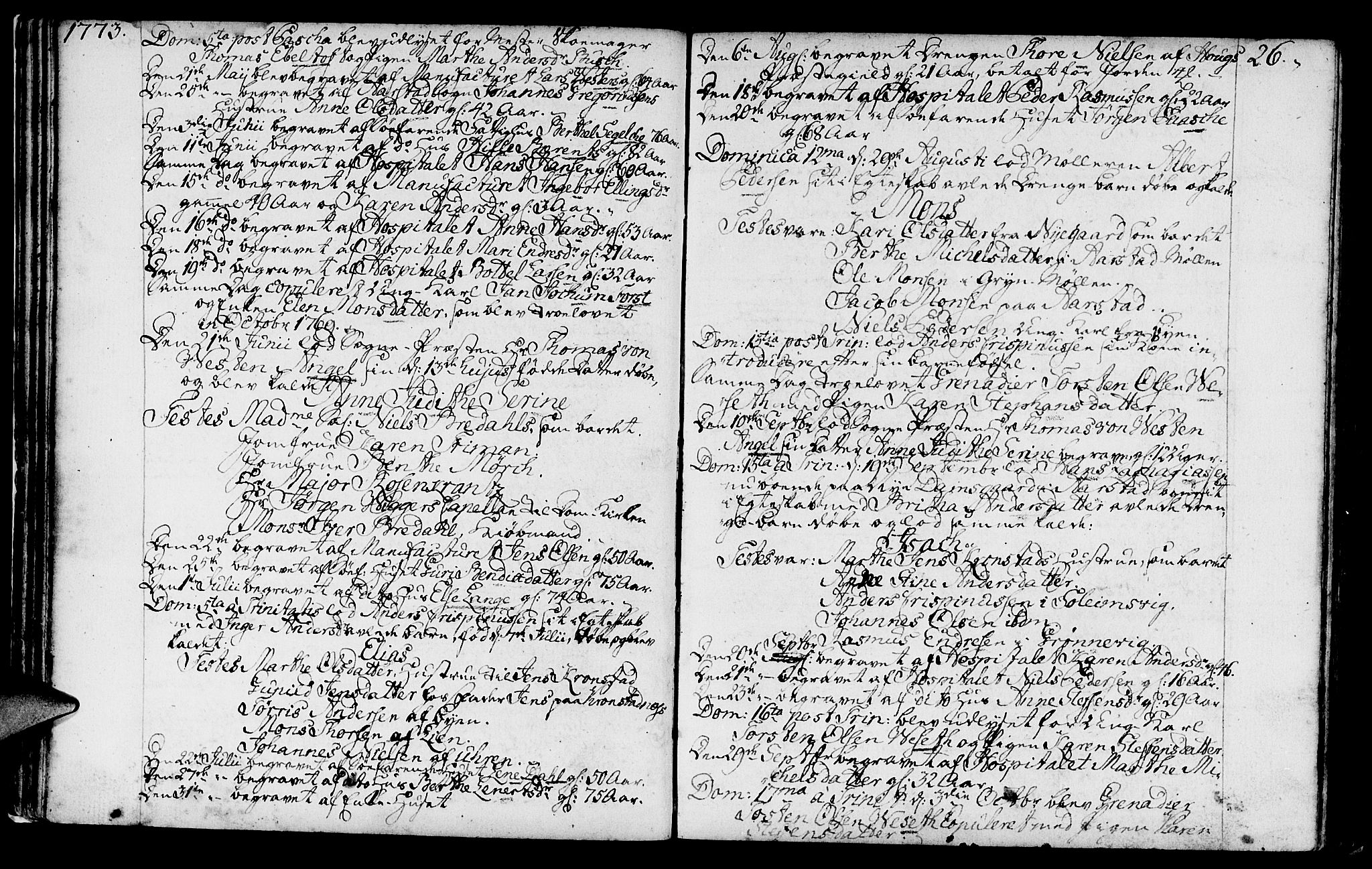 St. Jørgens hospital og Årstad sokneprestembete, AV/SAB-A-99934: Parish register (official) no. A 2, 1766-1814, p. 26