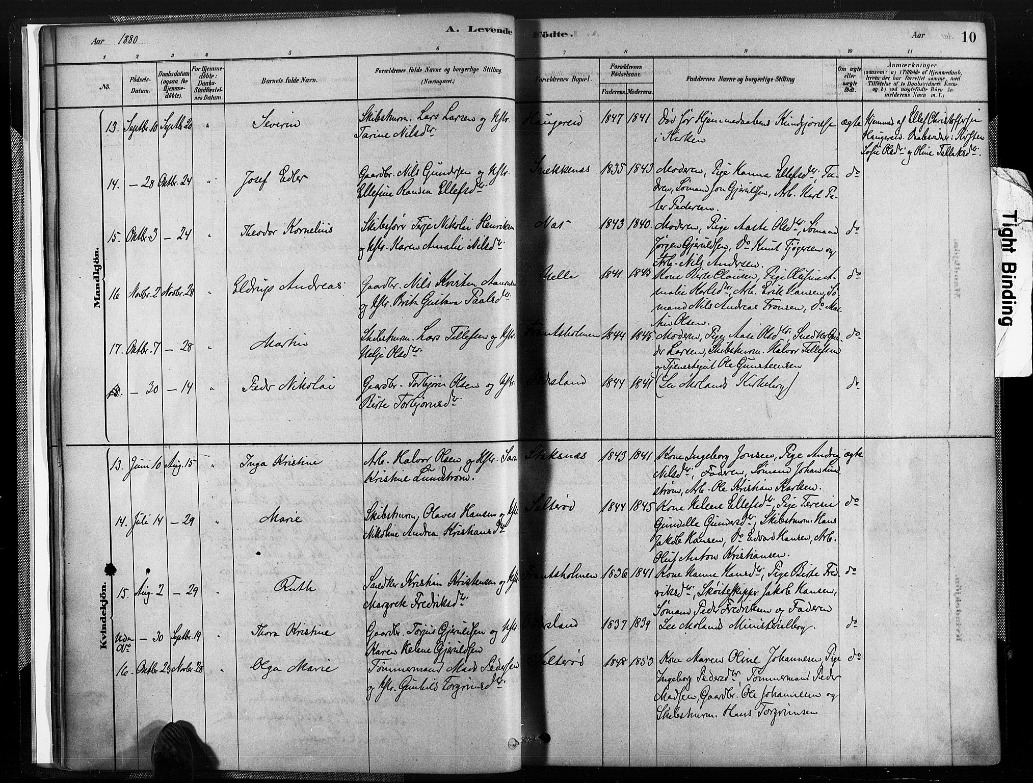 Austre Moland sokneprestkontor, SAK/1111-0001/F/Fa/Fab/L0001: Parish register (official) no. A 1, 1878-1898, p. 10