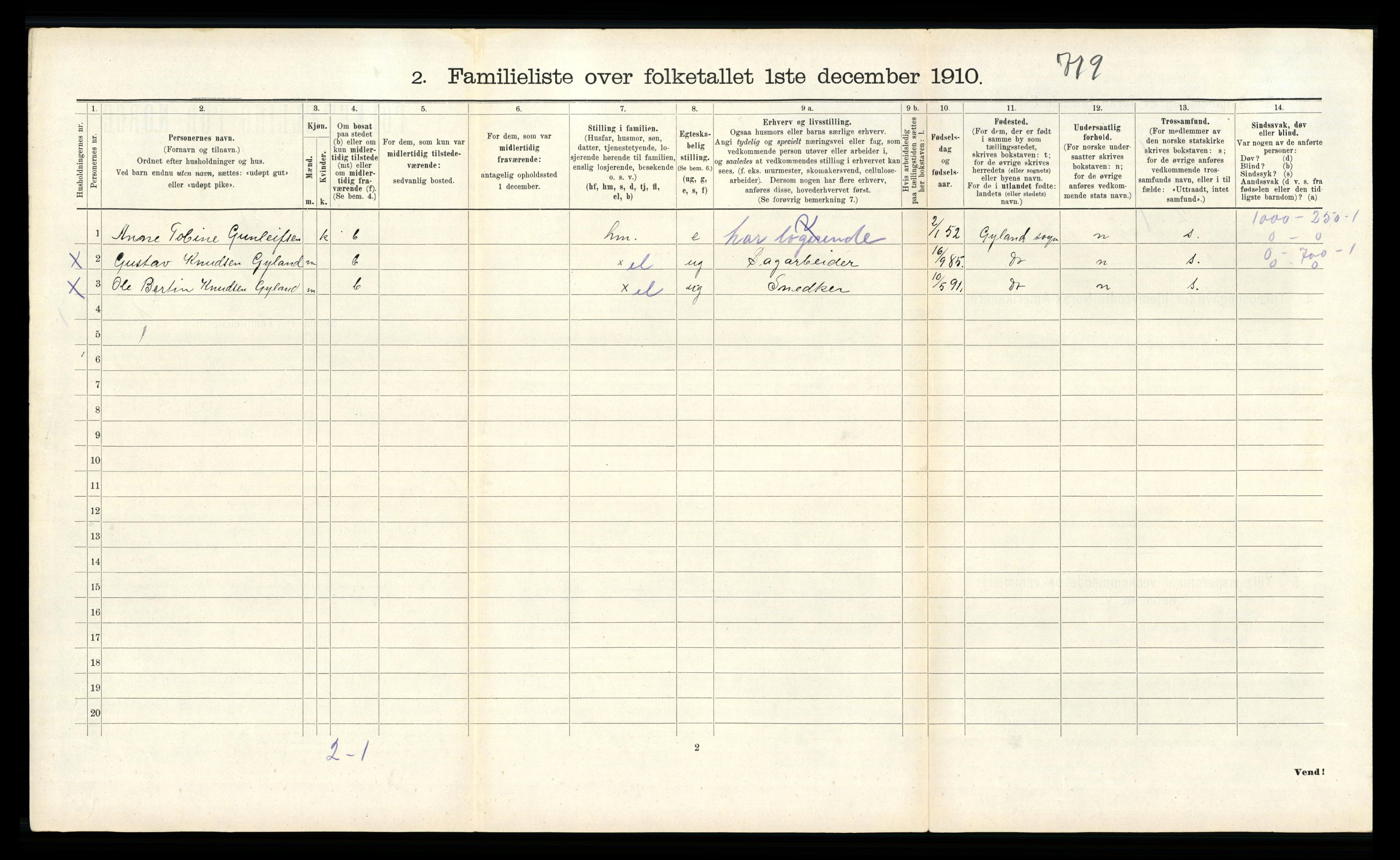 RA, 1910 census for Flekkefjord, 1910, p. 479