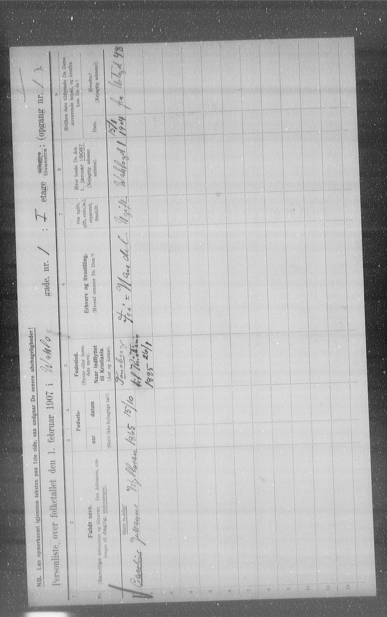 OBA, Municipal Census 1907 for Kristiania, 1907, p. 61746