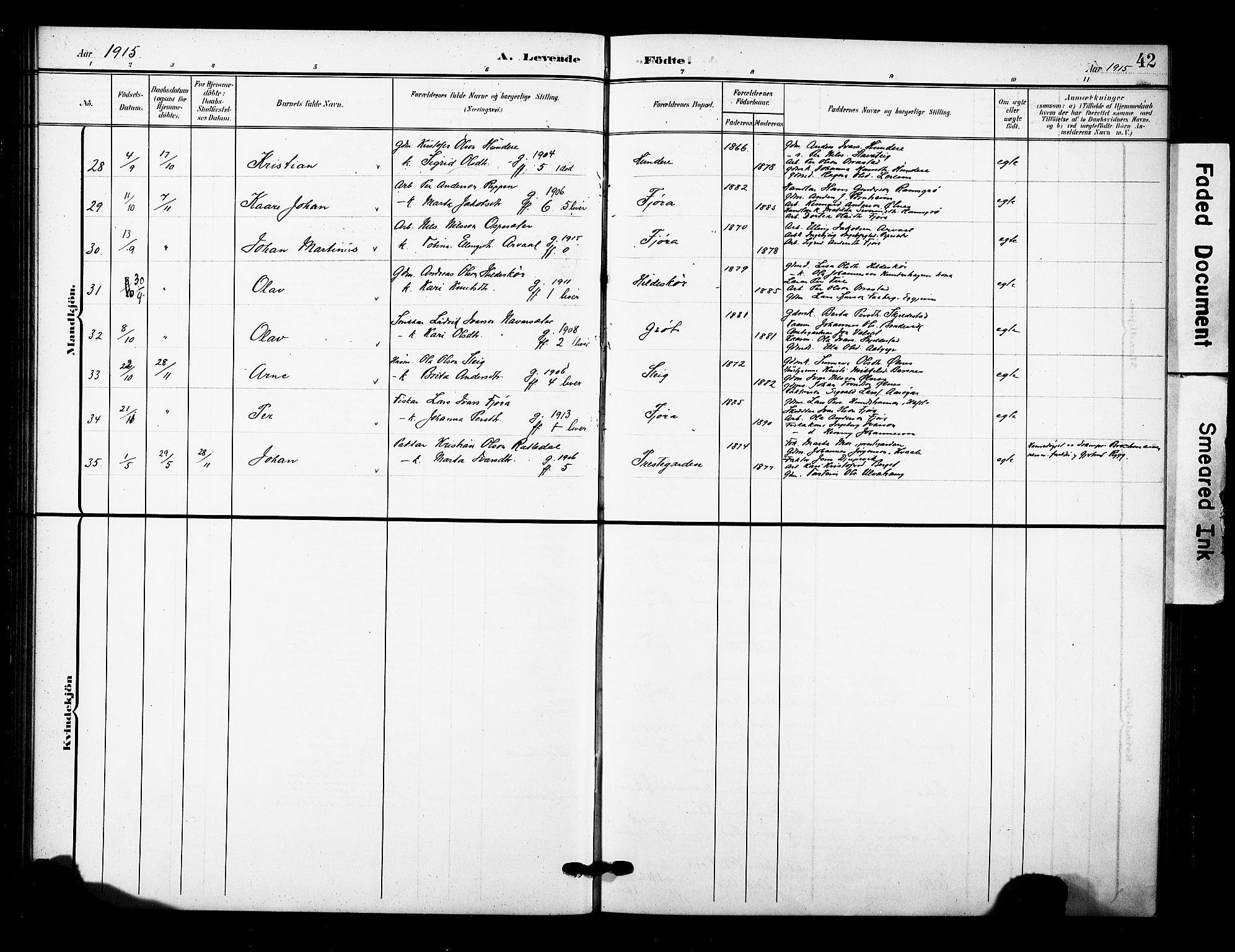 Sogndal sokneprestembete, AV/SAB-A-81301/H/Hab/Haba/L0002: Parish register (copy) no. A 2, 1908-1924, p. 42