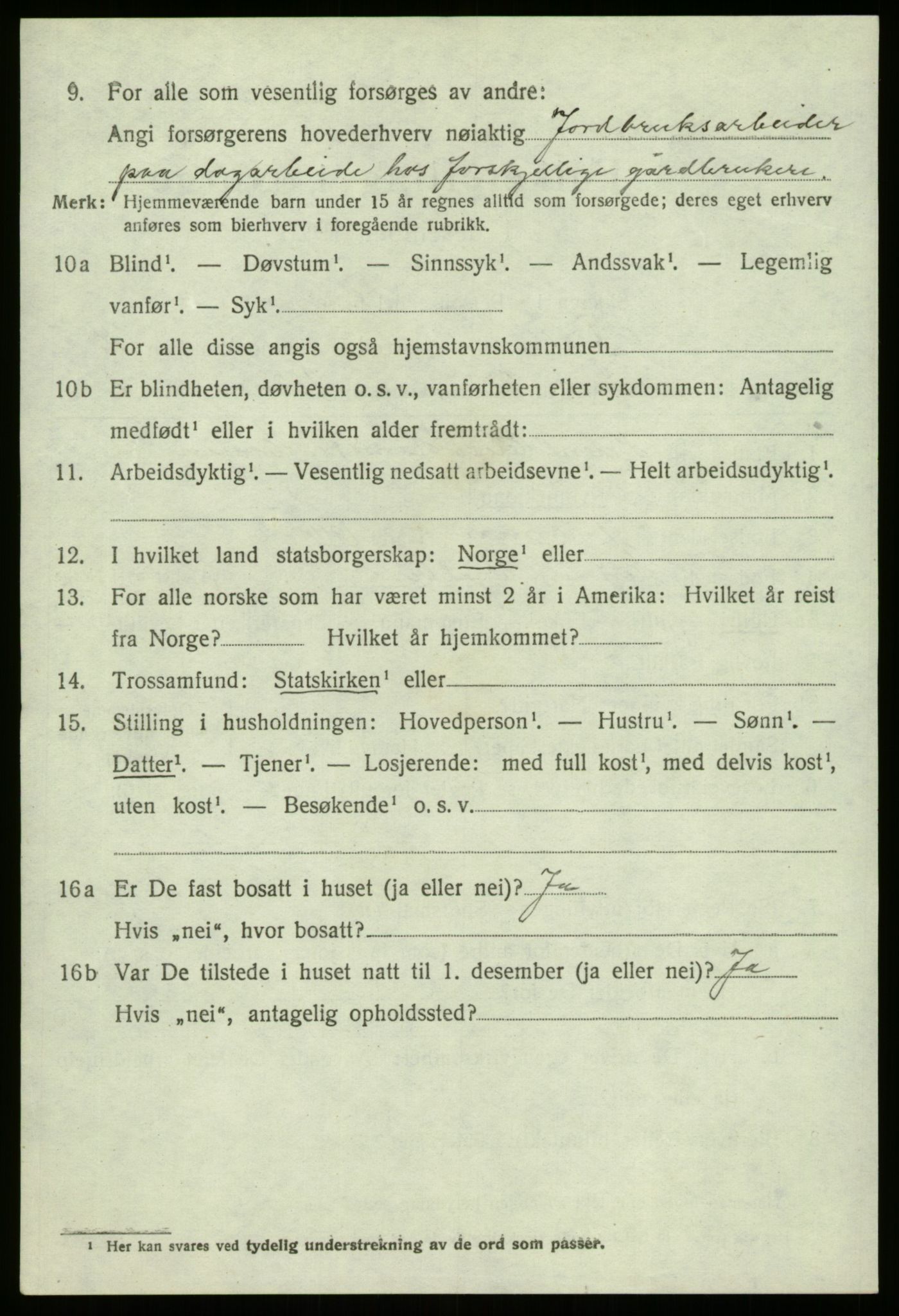 SAB, 1920 census for Fjaler, 1920, p. 8688