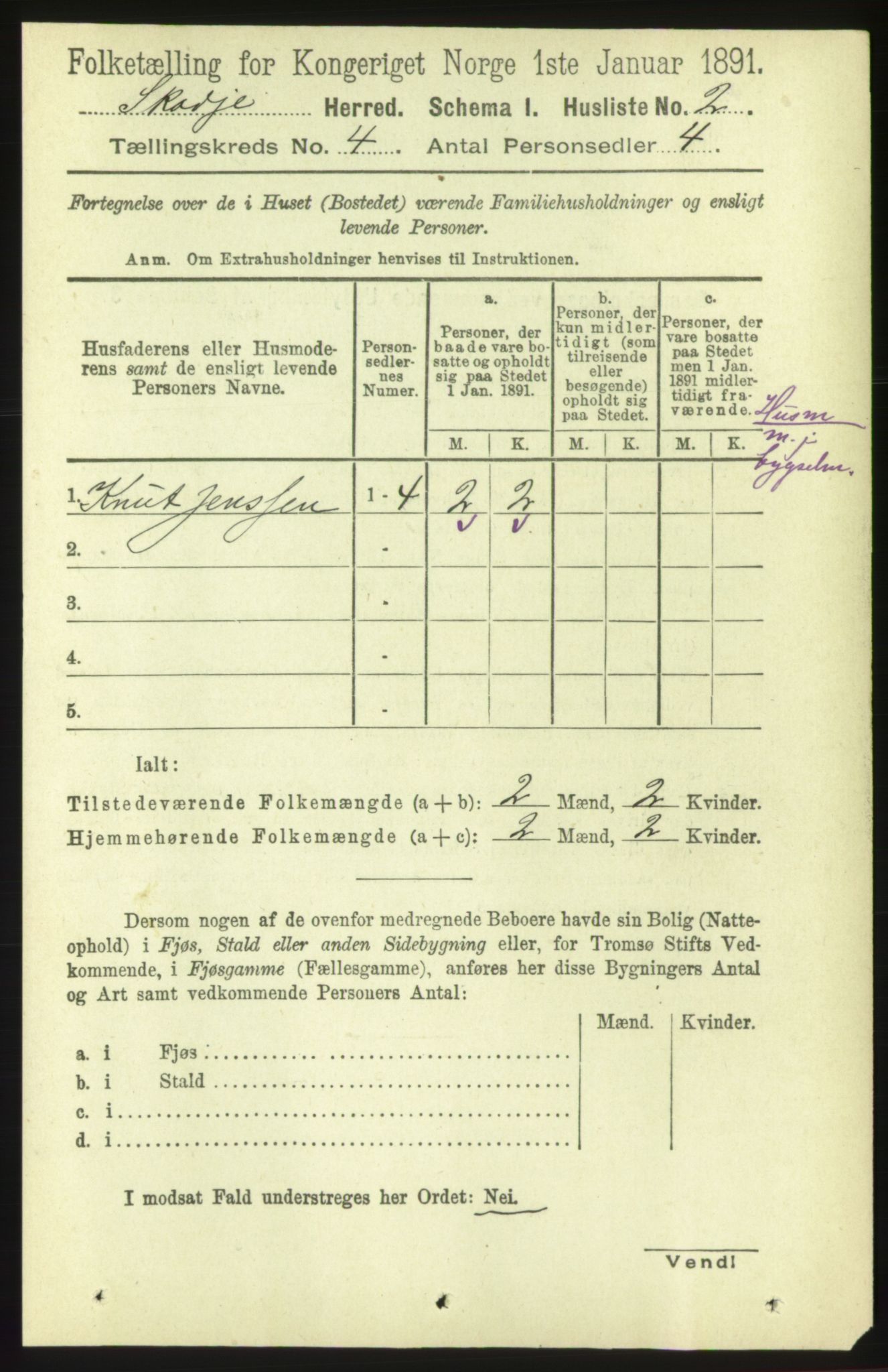 RA, 1891 census for 1529 Skodje, 1891, p. 561