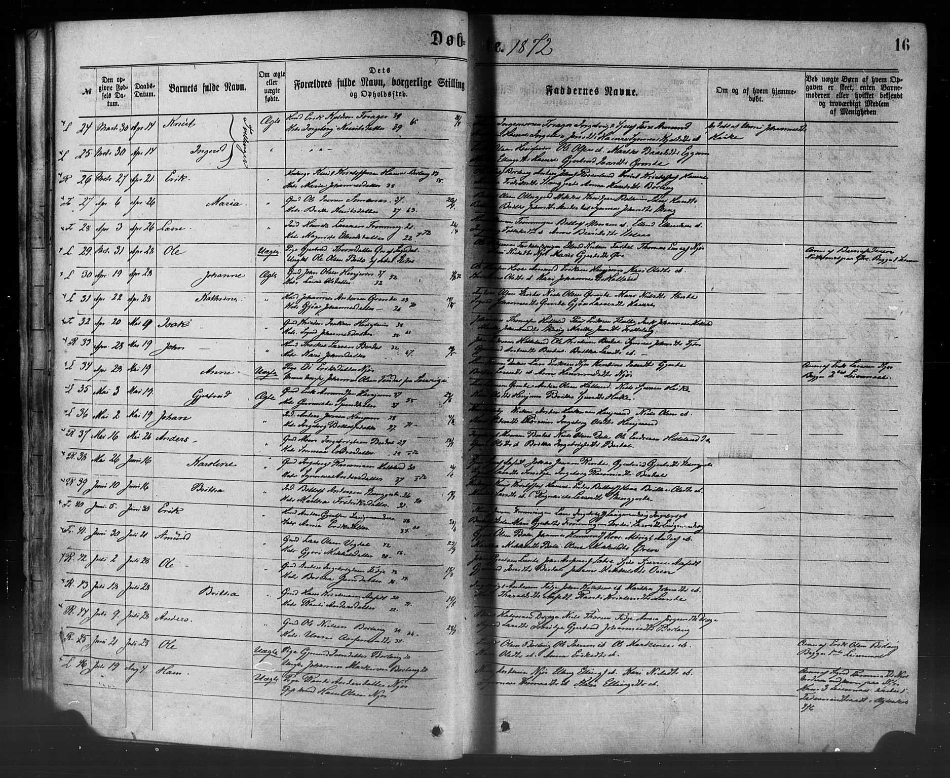 Leikanger sokneprestembete, SAB/A-81001: Parish register (official) no. A 9, 1869-1888, p. 16