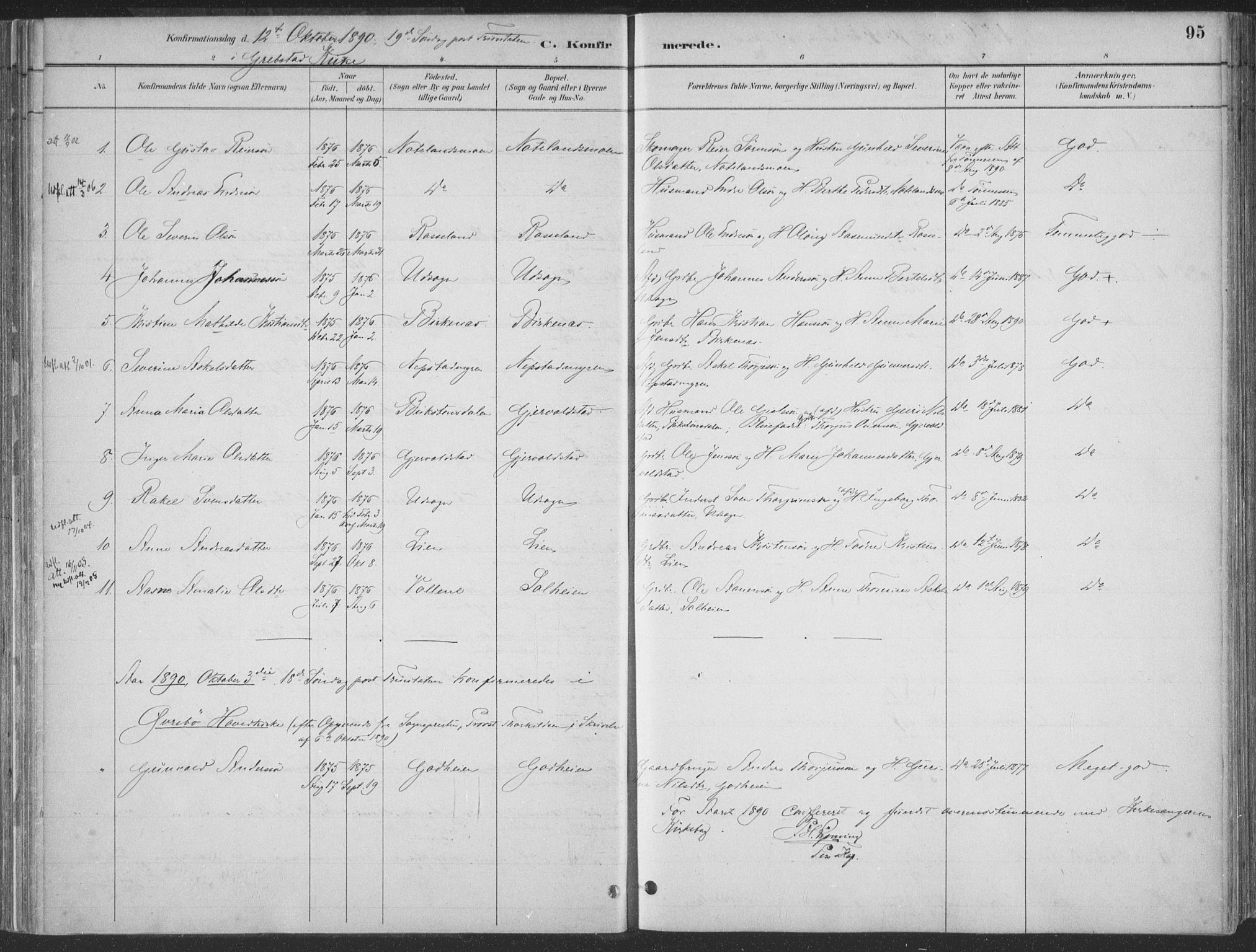 Søgne sokneprestkontor, SAK/1111-0037/F/Fa/Faa/L0003: Parish register (official) no. A 3, 1883-1910, p. 95