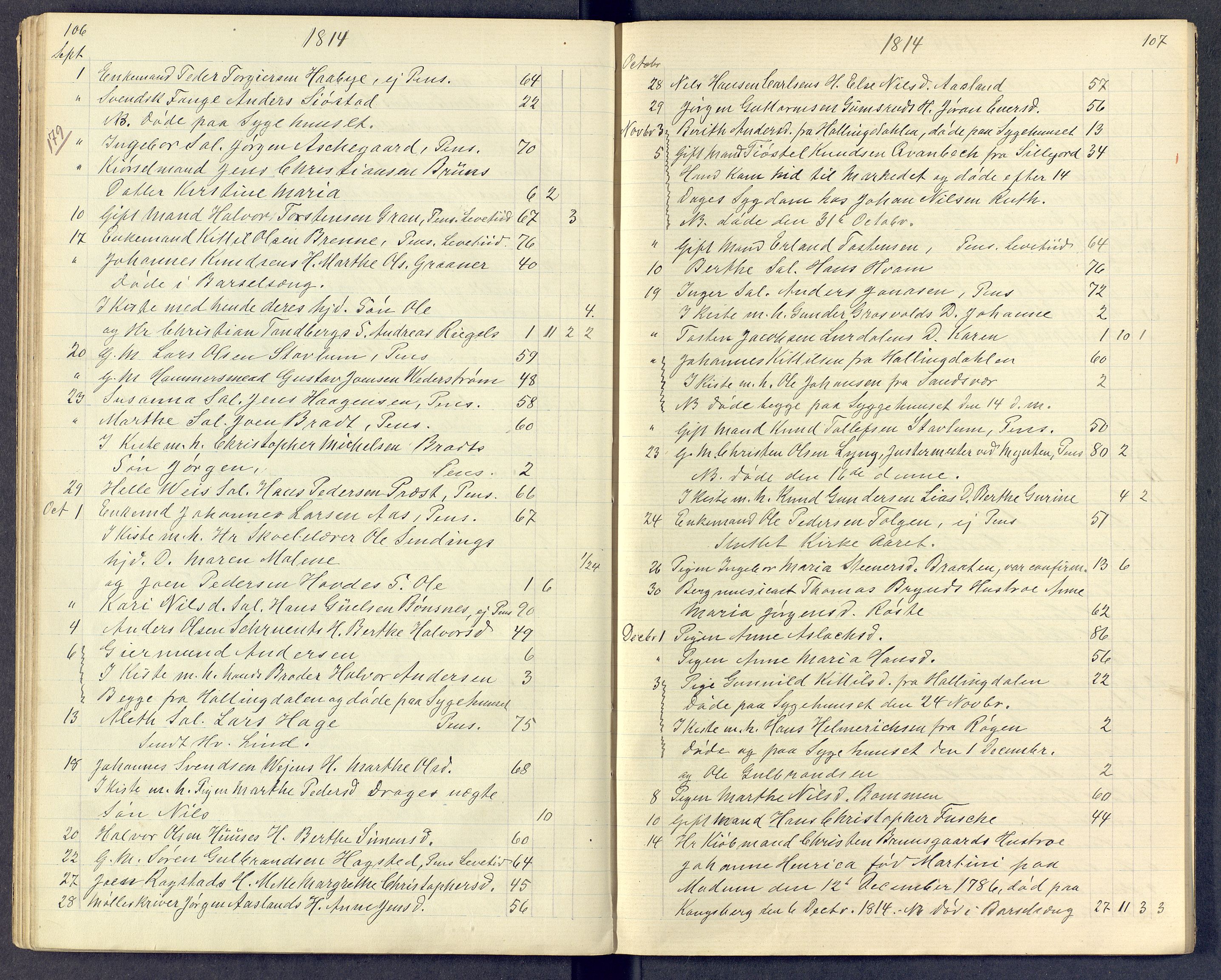 Kongsberg kirkebøker, SAKO/A-22/G/Ga/L0000e: Parish register (copy) no. 0e, 1795-1816, p. 106-107