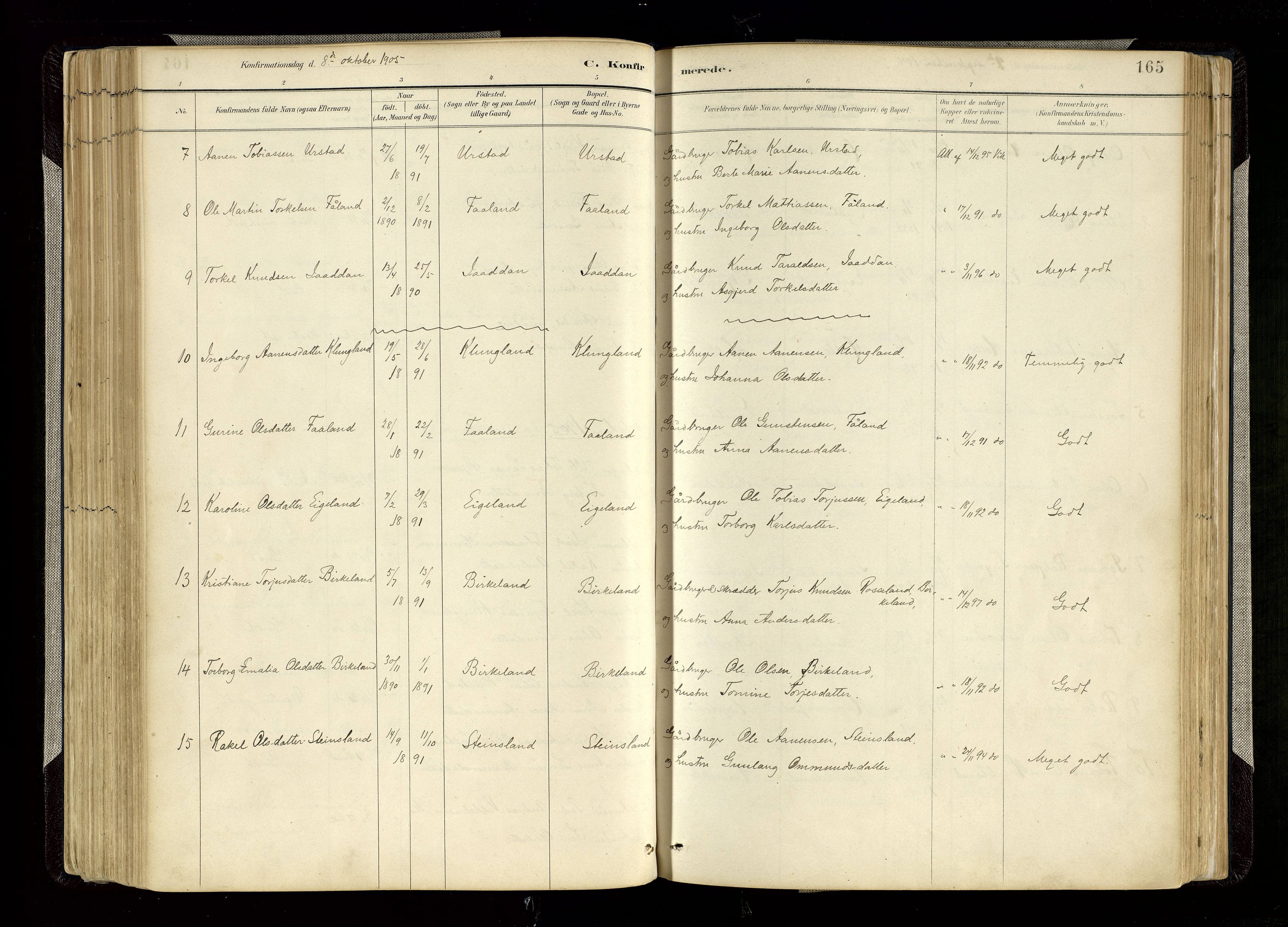 Hægebostad sokneprestkontor, AV/SAK-1111-0024/F/Fa/Faa/L0006: Parish register (official) no. A 6, 1887-1929, p. 165