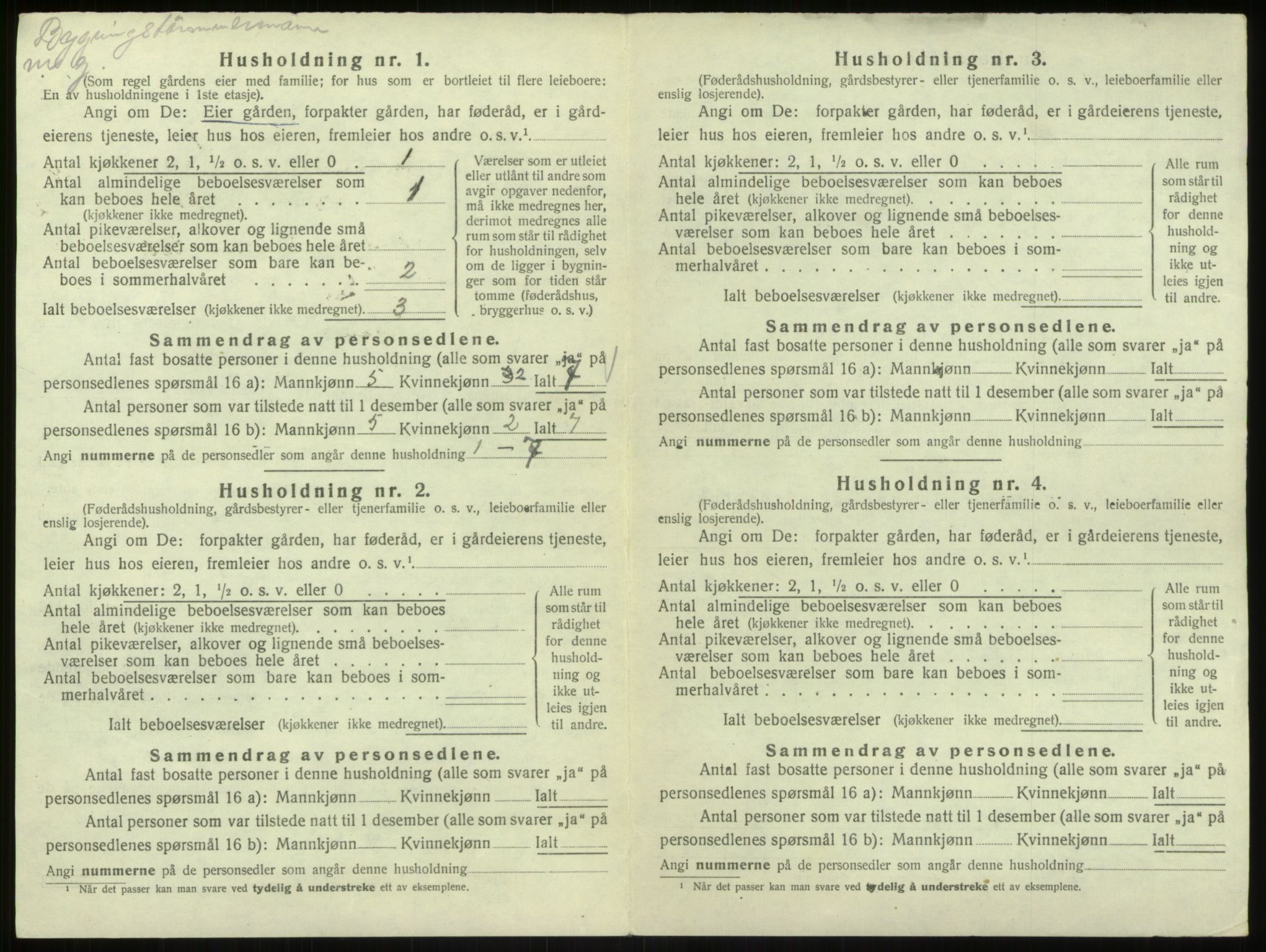 SAB, 1920 census for Hosanger, 1920, p. 429