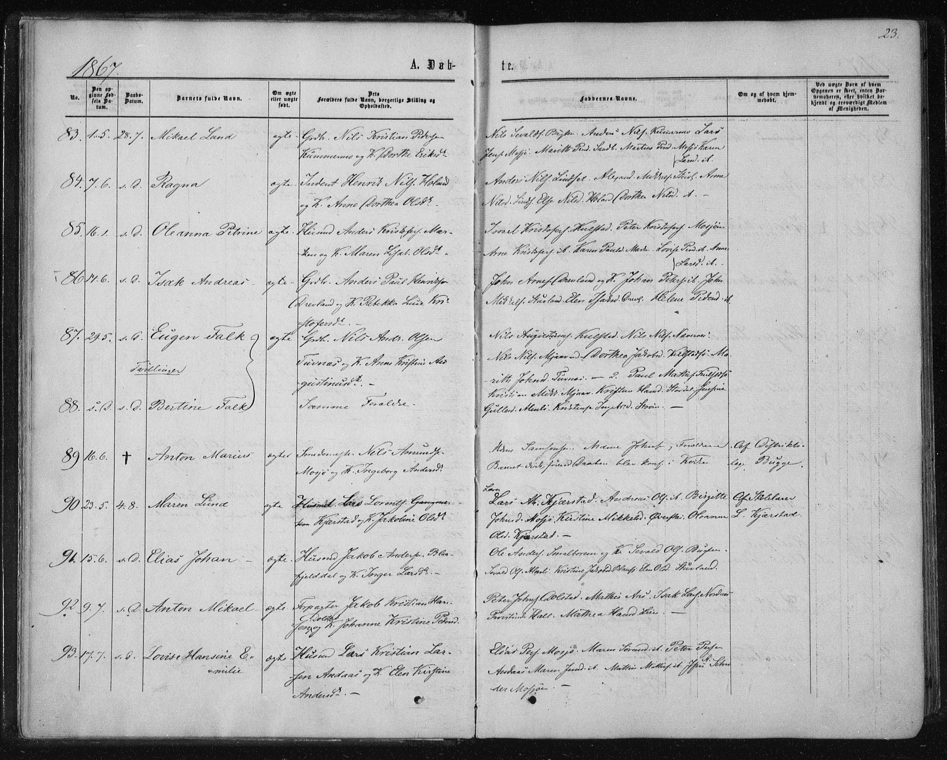 Ministerialprotokoller, klokkerbøker og fødselsregistre - Nordland, AV/SAT-A-1459/820/L0294: Parish register (official) no. 820A15, 1866-1879, p. 23