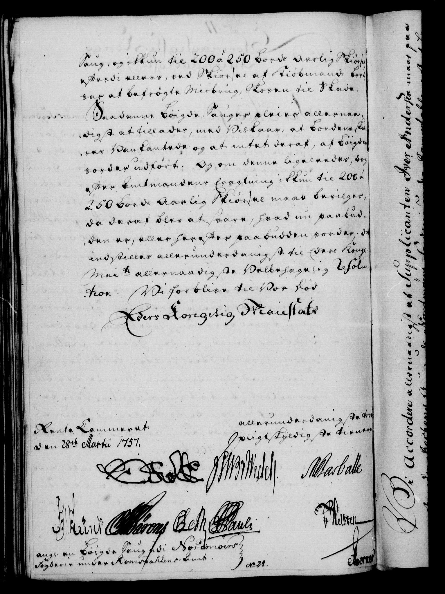 Rentekammeret, Kammerkanselliet, RA/EA-3111/G/Gf/Gfa/L0039: Norsk relasjons- og resolusjonsprotokoll (merket RK 52.39), 1757, p. 240