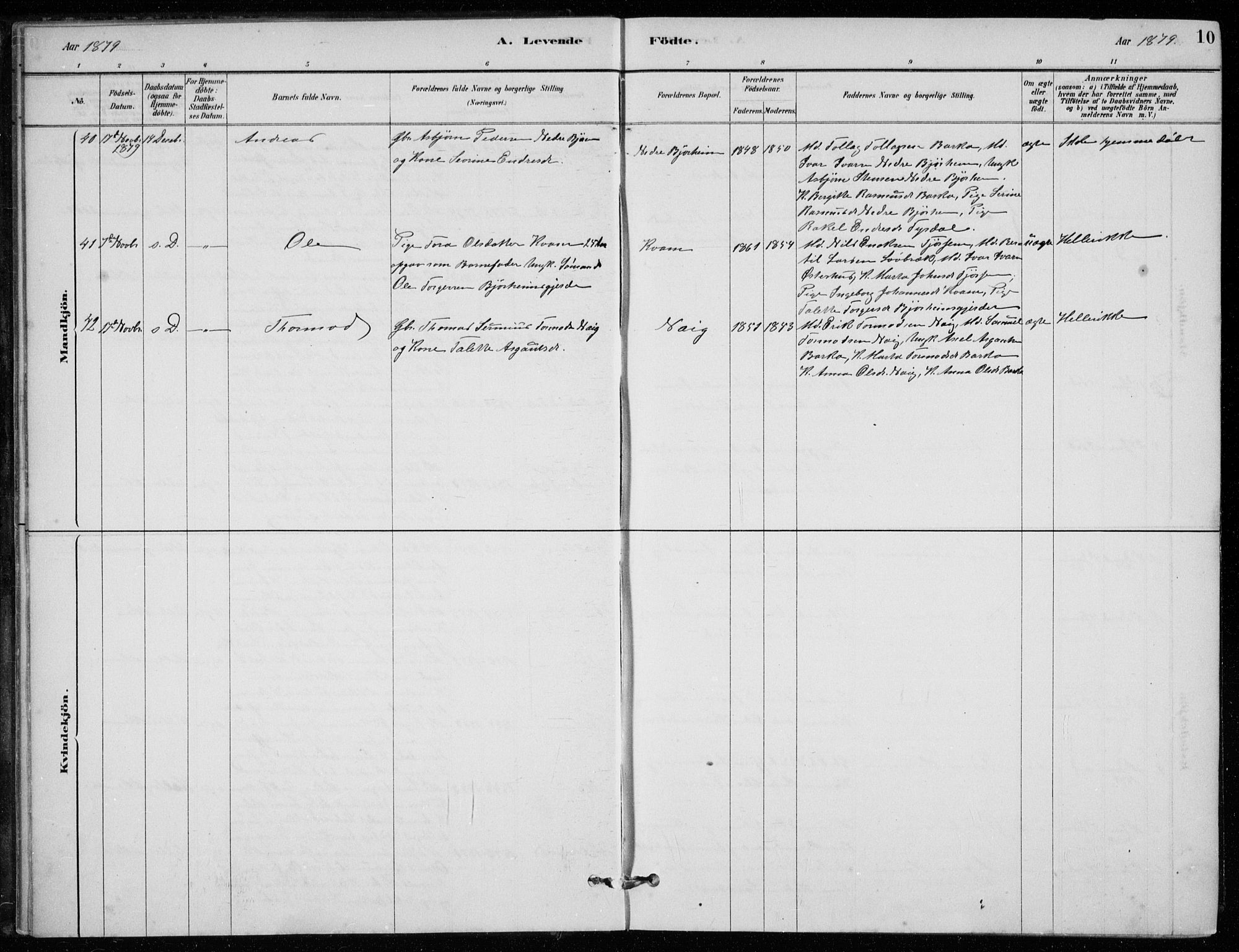 Strand sokneprestkontor, AV/SAST-A-101828/H/Ha/Hab/L0004: Parish register (copy) no. B 4, 1878-1903, p. 10