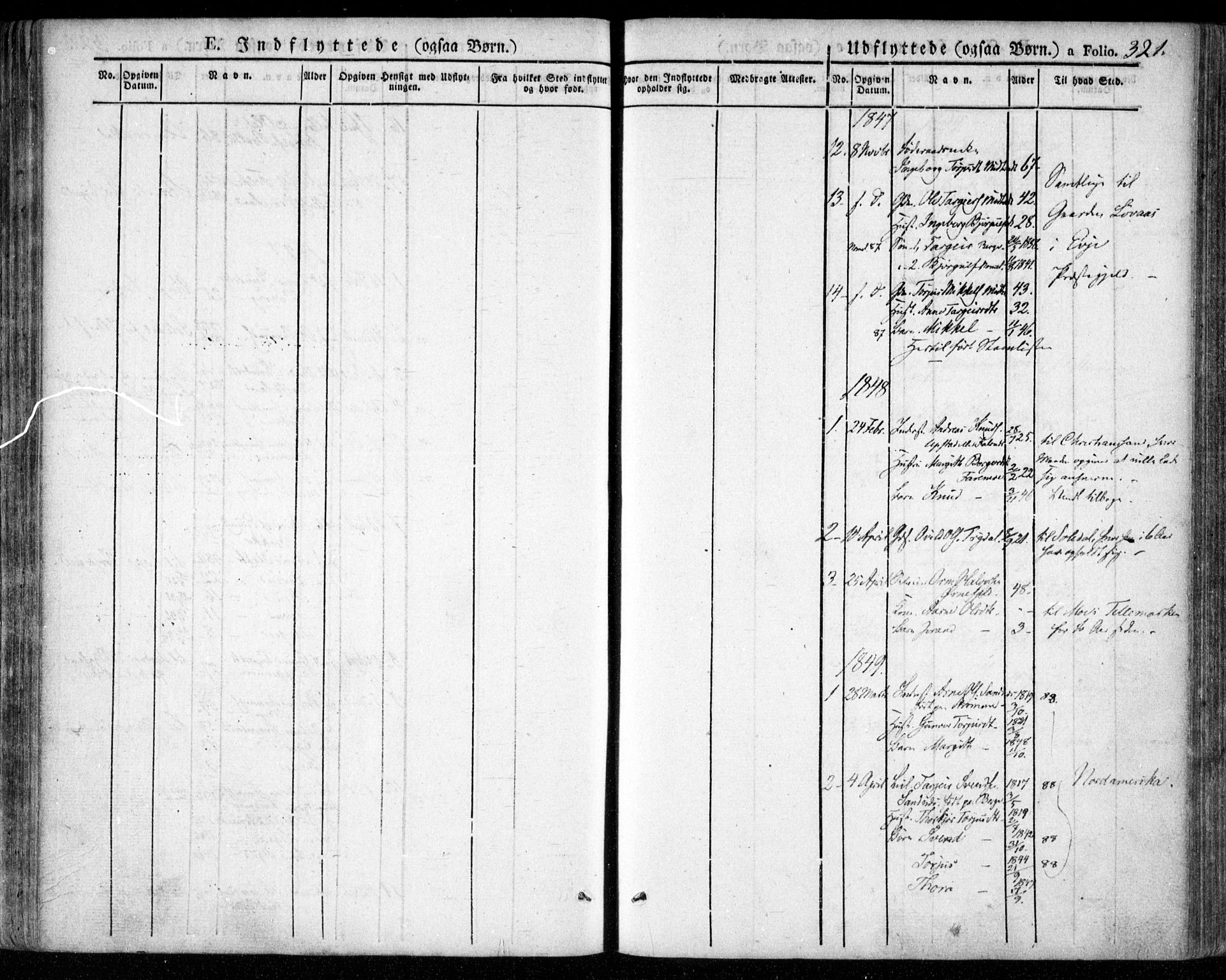 Valle sokneprestkontor, AV/SAK-1111-0044/F/Fa/Fac/L0006: Parish register (official) no. A 6, 1831-1853, p. 321