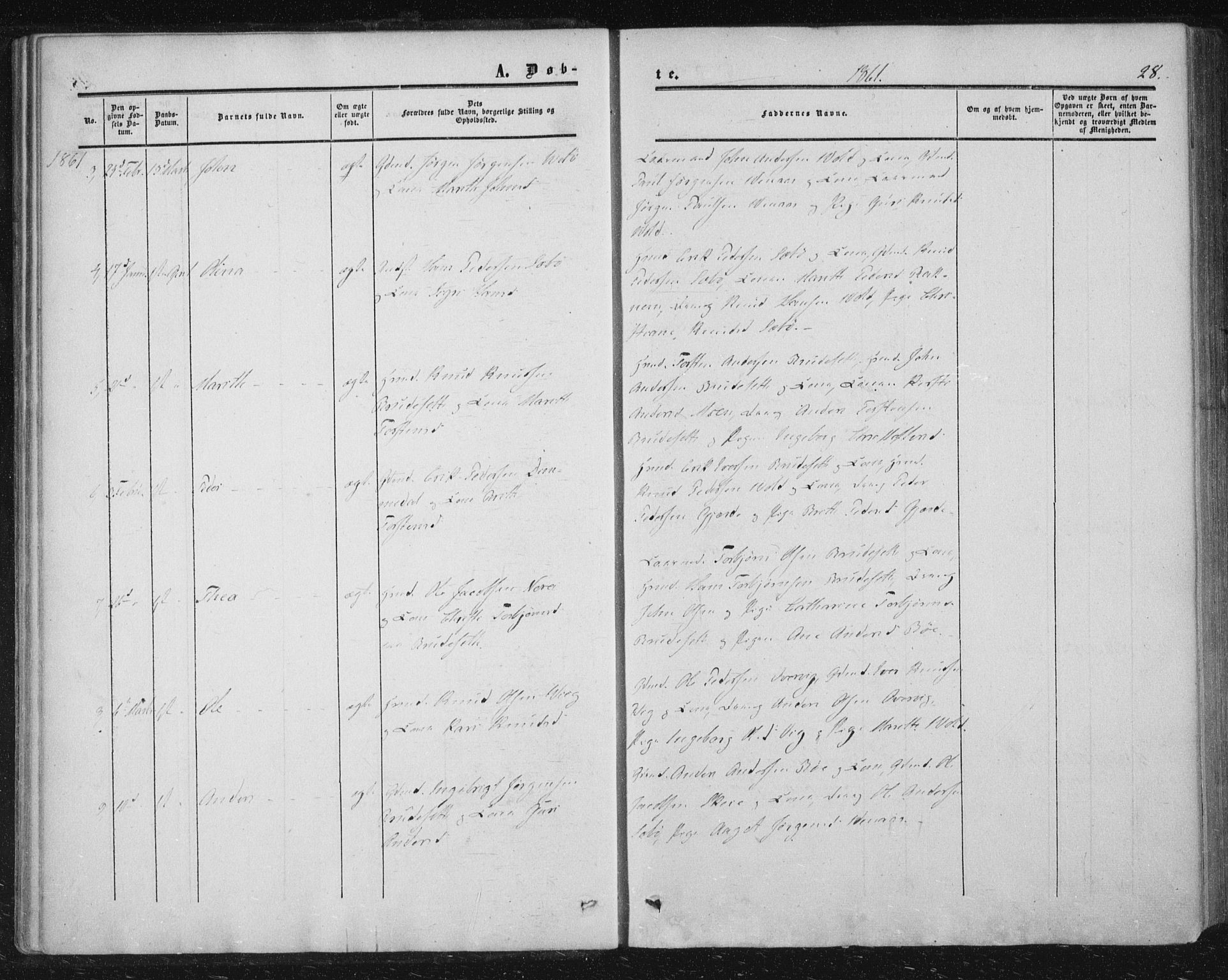 Ministerialprotokoller, klokkerbøker og fødselsregistre - Møre og Romsdal, AV/SAT-A-1454/543/L0562: Parish register (official) no. 543A02, 1854-1884, p. 28