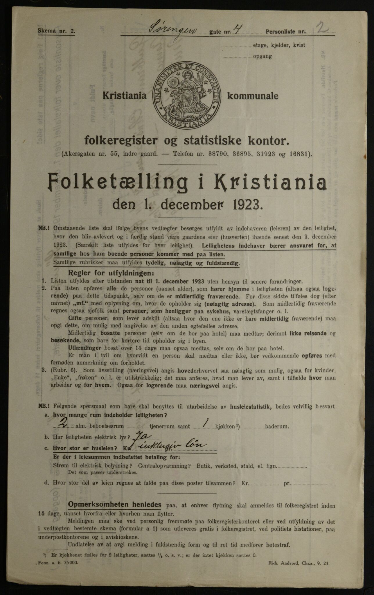 OBA, Municipal Census 1923 for Kristiania, 1923, p. 117839