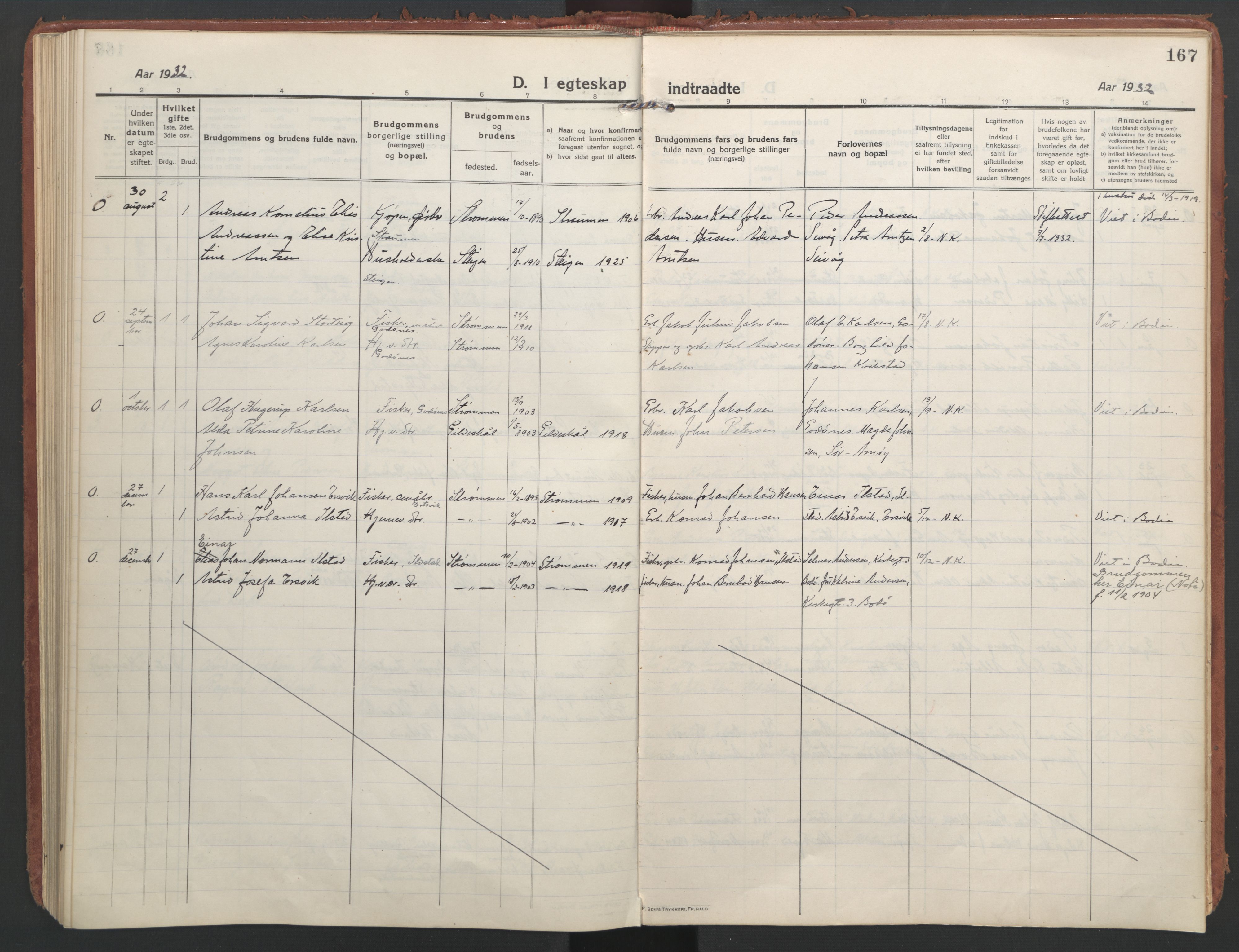 Ministerialprotokoller, klokkerbøker og fødselsregistre - Nordland, AV/SAT-A-1459/804/L0086: Parish register (official) no. 804A07, 1916-1935, p. 167