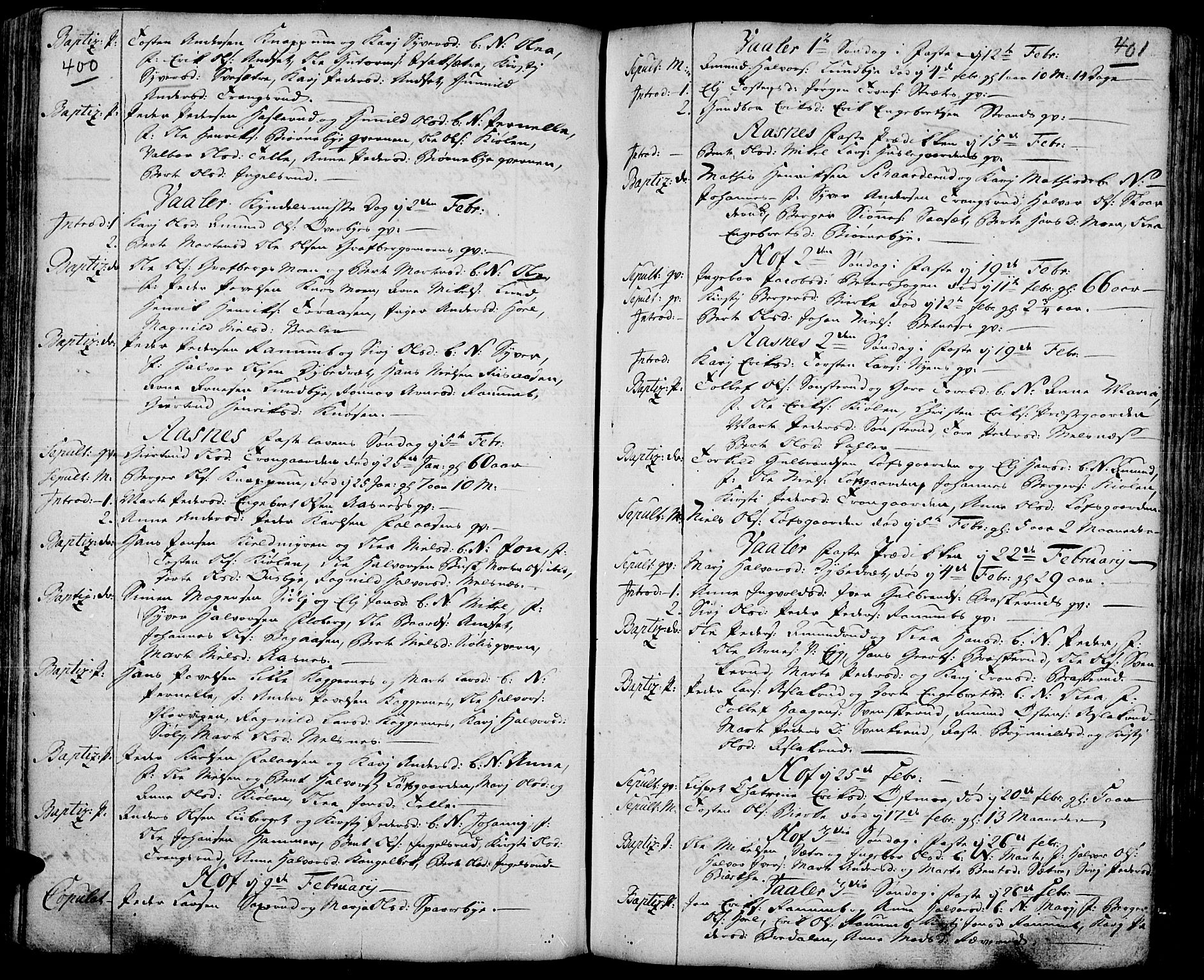 Hof prestekontor, AV/SAH-PREST-038/H/Ha/Haa/L0003: Parish register (official) no. 3, 1750-1789, p. 400-401