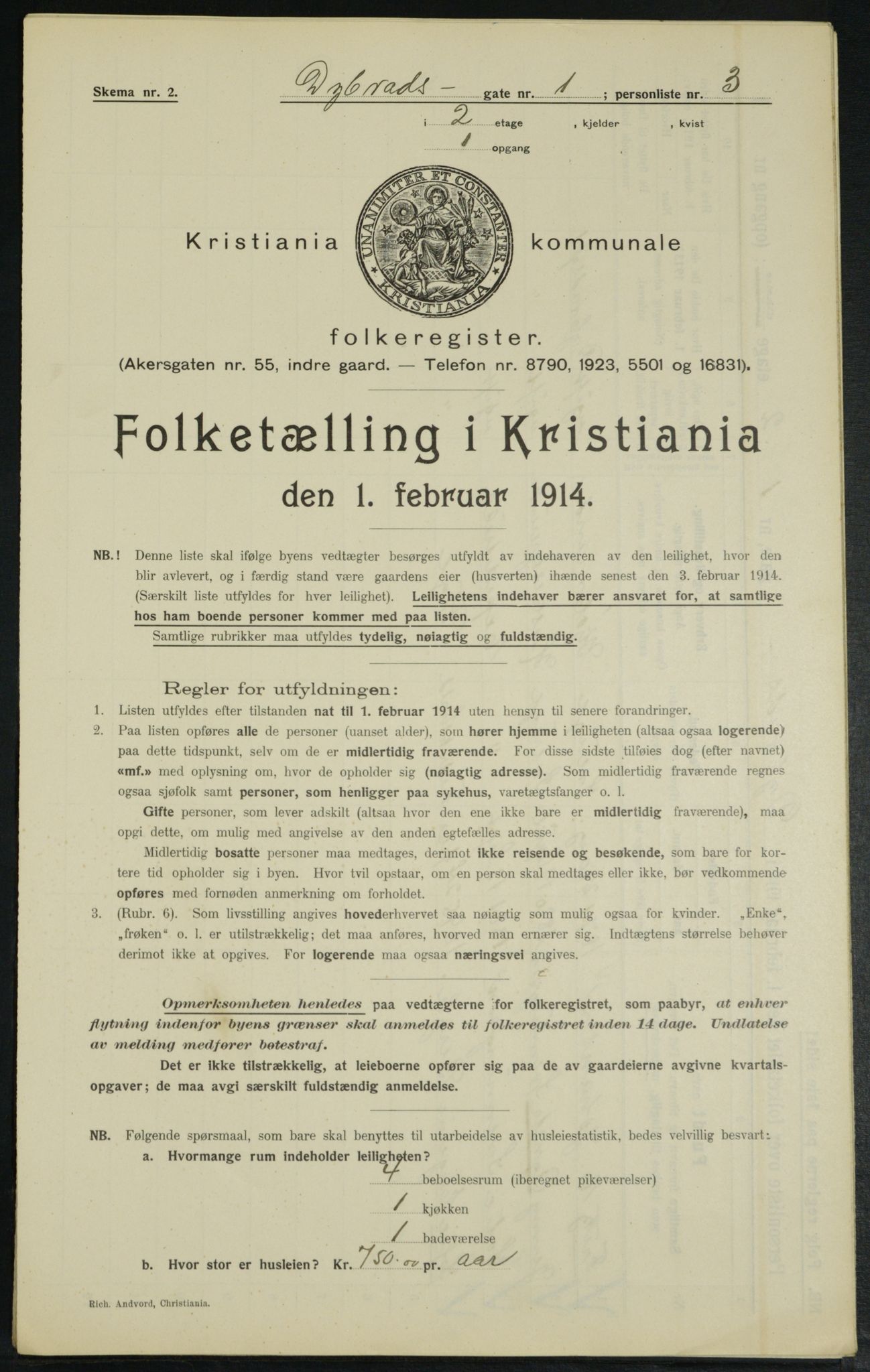 OBA, Municipal Census 1914 for Kristiania, 1914, p. 17626