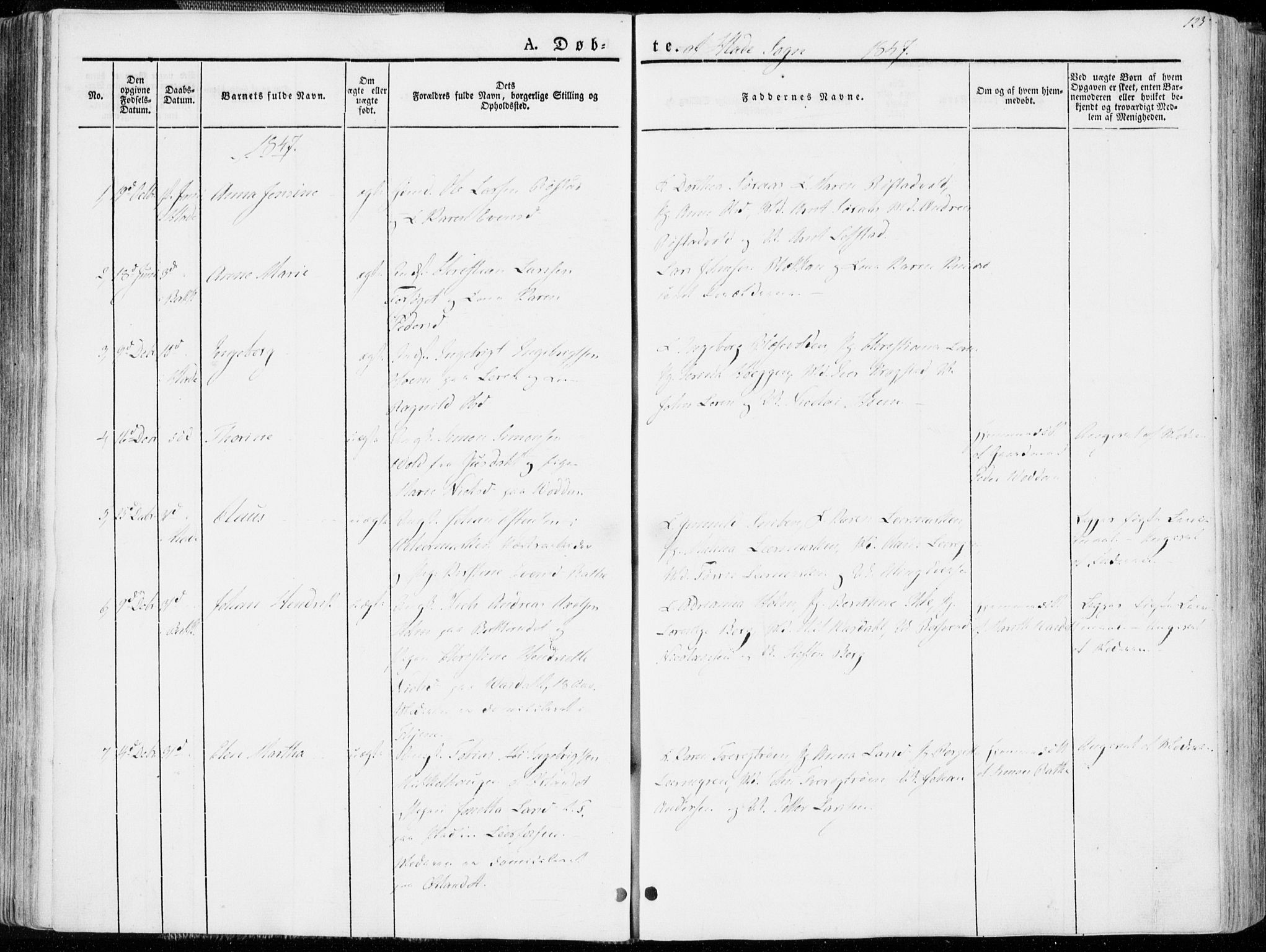 Ministerialprotokoller, klokkerbøker og fødselsregistre - Sør-Trøndelag, AV/SAT-A-1456/606/L0290: Parish register (official) no. 606A05, 1841-1847, p. 123