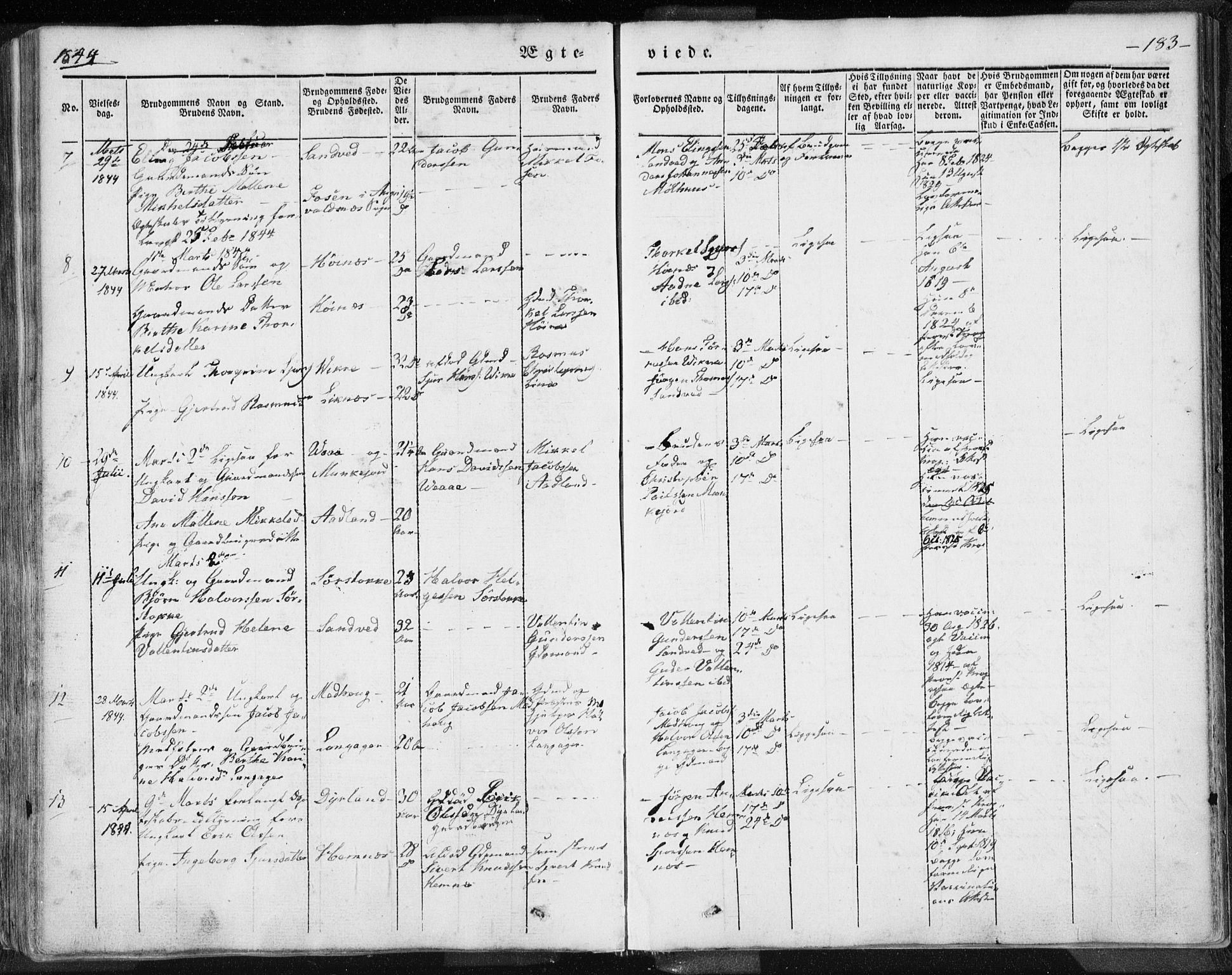 Skudenes sokneprestkontor, SAST/A -101849/H/Ha/Haa/L0002: Parish register (official) no. A 2.1, 1841-1846, p. 183