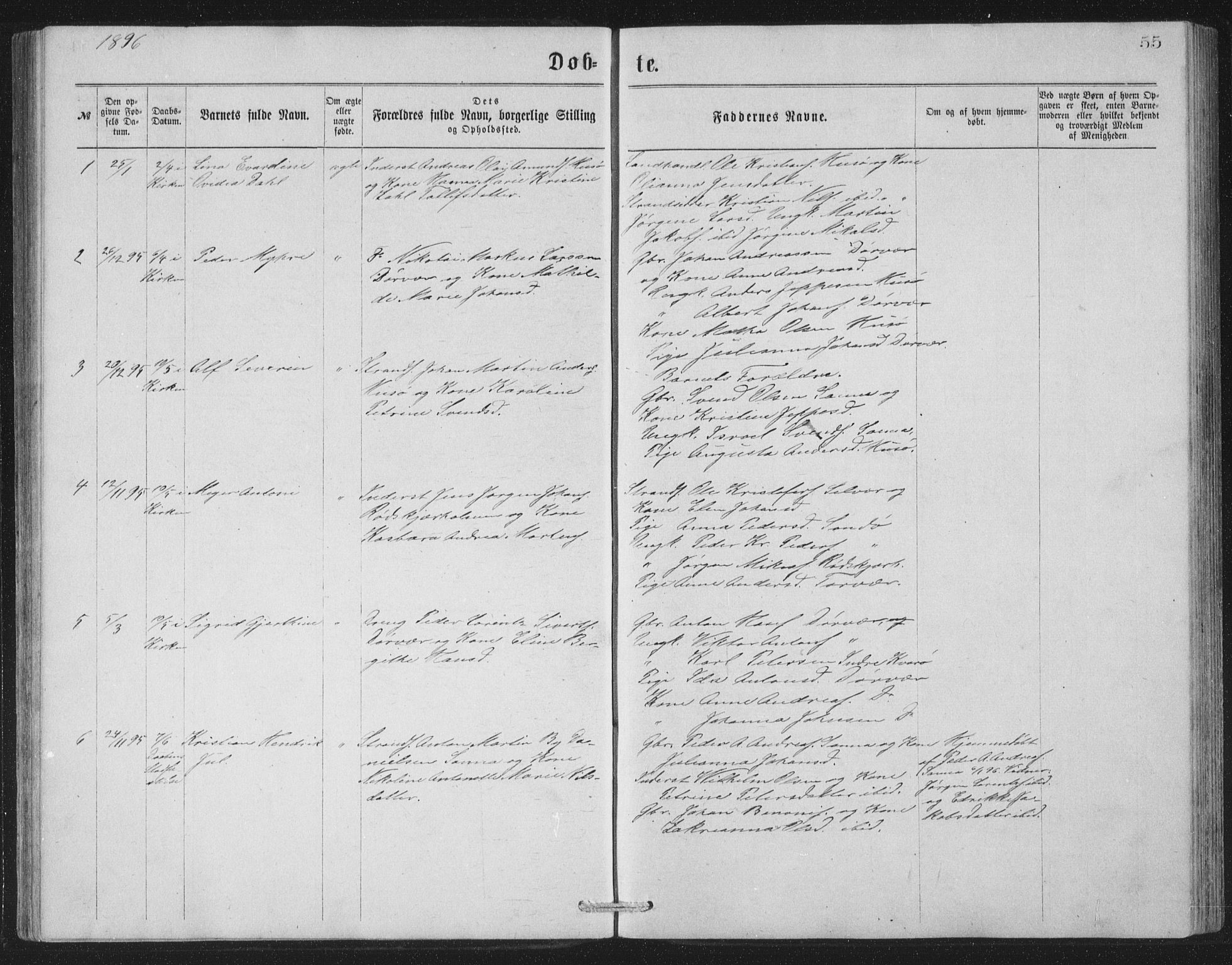 Ministerialprotokoller, klokkerbøker og fødselsregistre - Nordland, AV/SAT-A-1459/840/L0582: Parish register (copy) no. 840C02, 1874-1900, p. 55