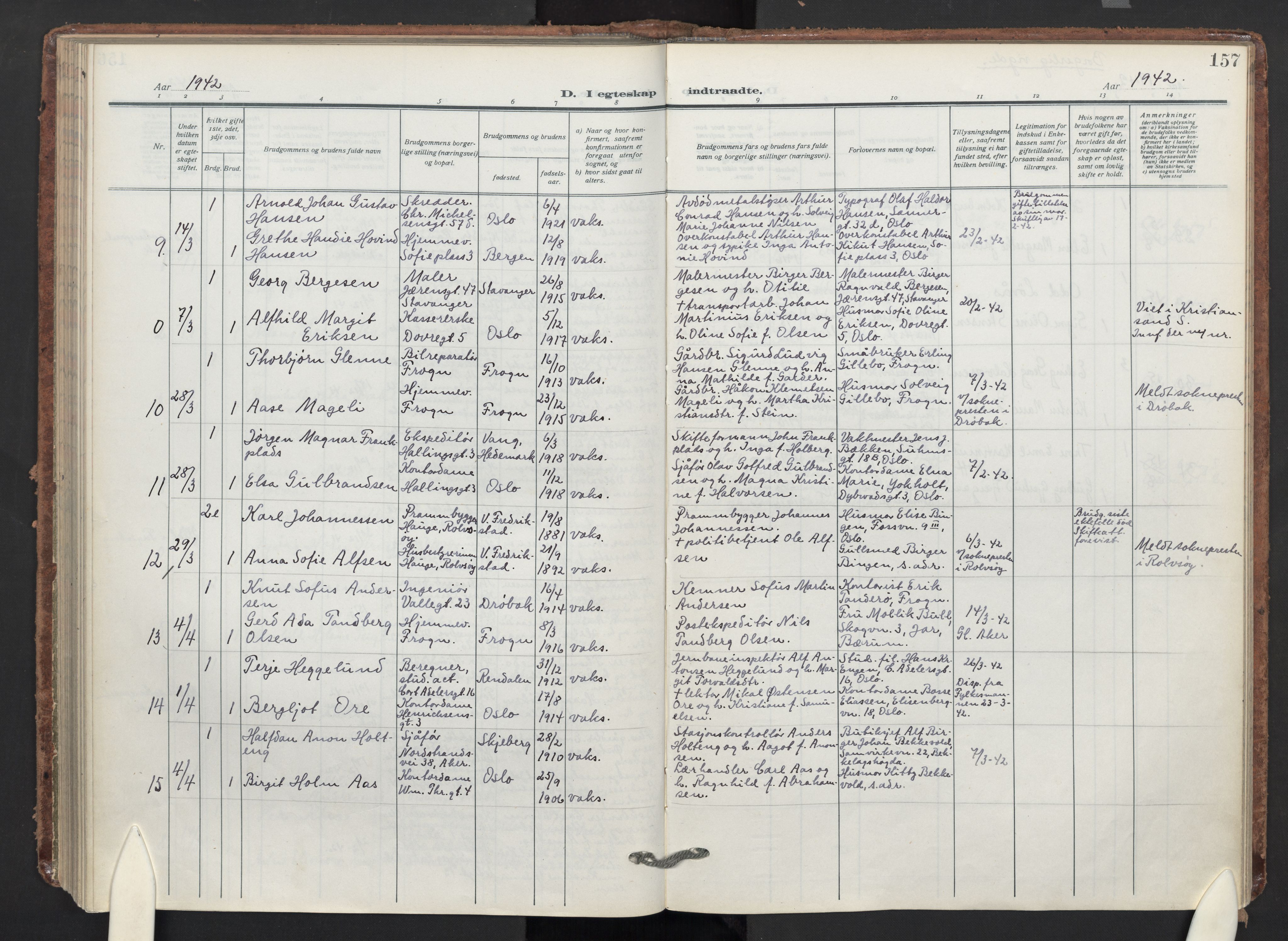 Markus prestekontor Kirkebøker, AV/SAO-A-10830/F/L0003: Parish register (official) no. 3, 1917-1942, p. 157