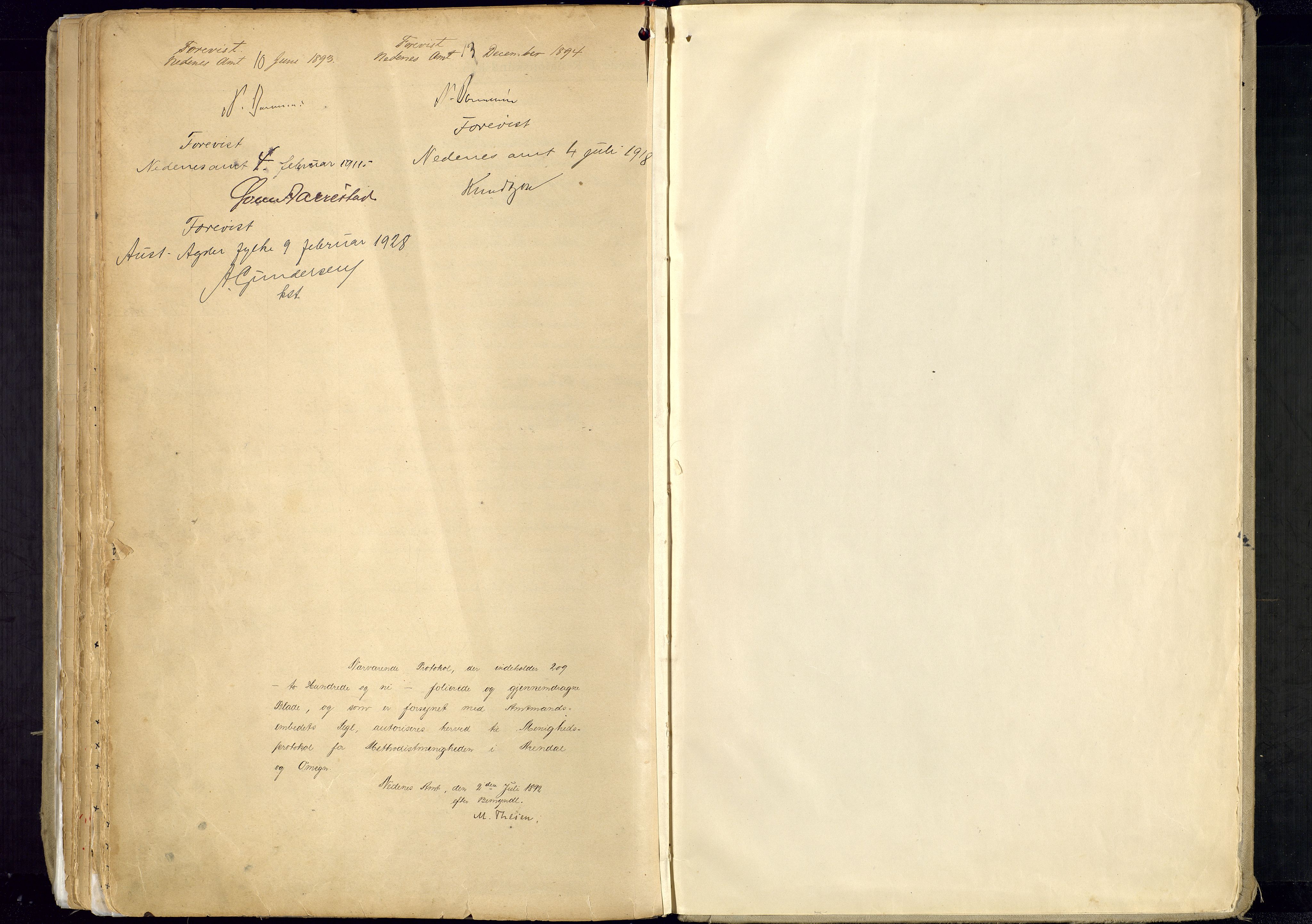 Metodistmenigheten, Arendal, SAK/1292-0011/F/Fa/L0005: Dissenter register no. 5, 1892-1942