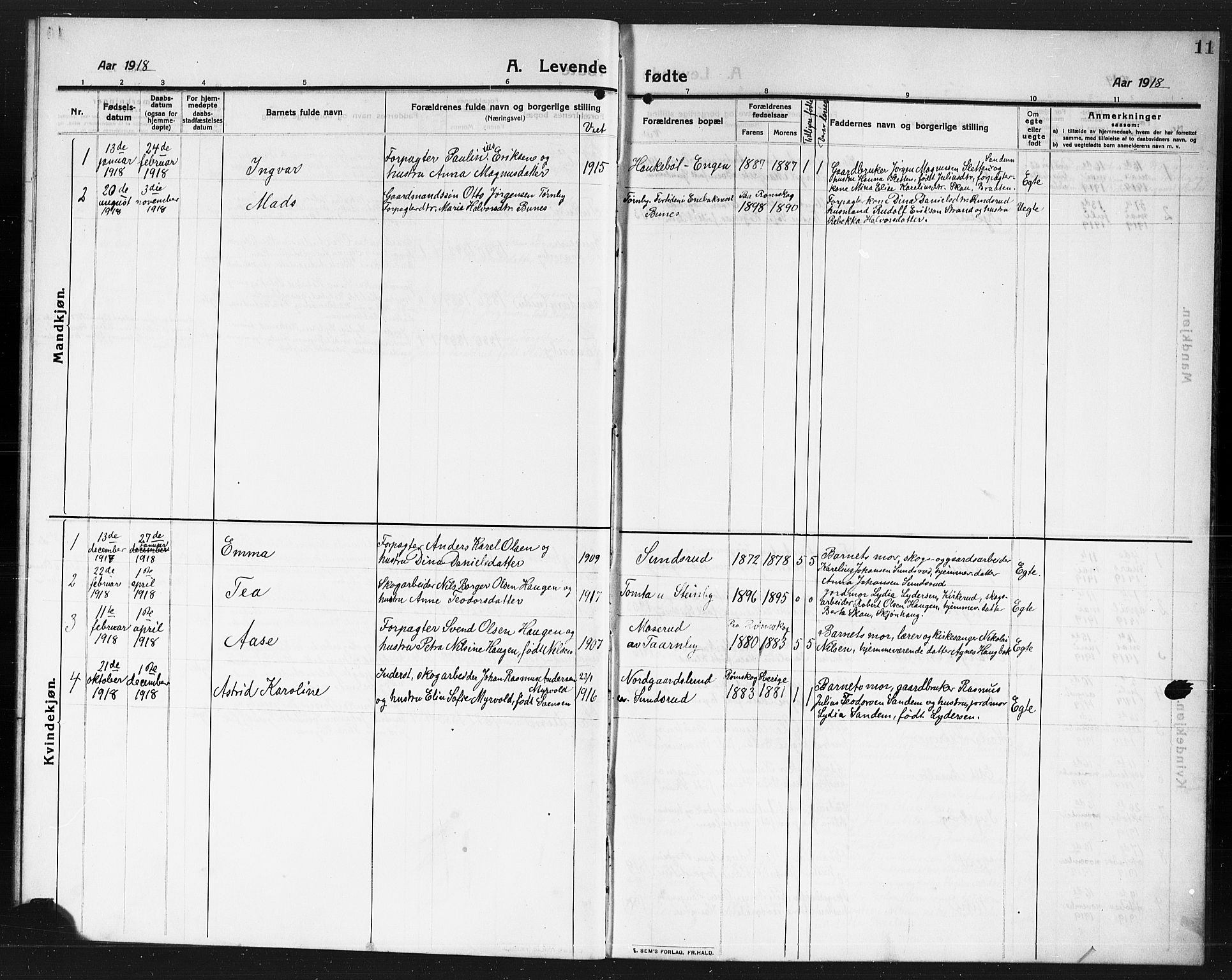 Rødenes prestekontor Kirkebøker, AV/SAO-A-2005/G/Gb/L0002: Parish register (copy) no. II 2, 1911-1921, p. 11