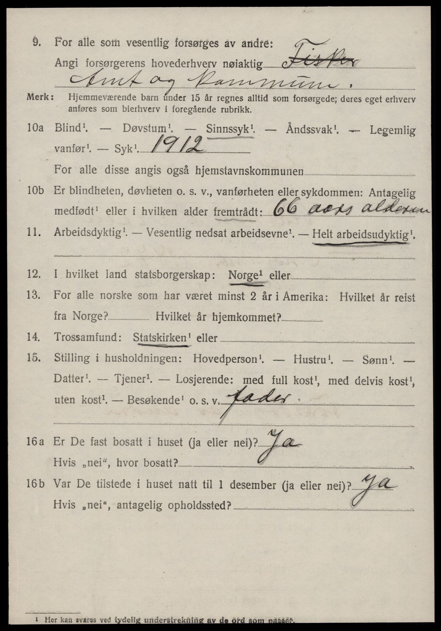 SAT, 1920 census for Sandøy, 1920, p. 2481